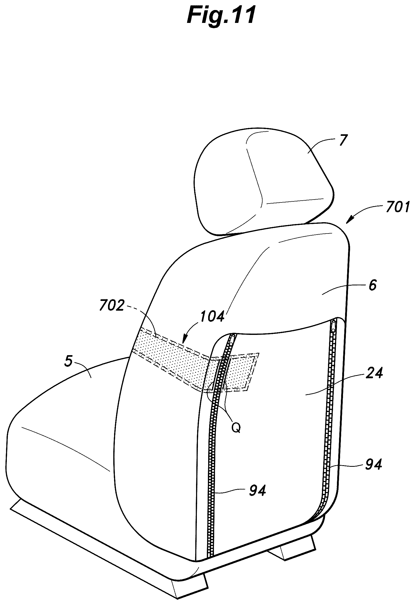 Patent US12365302 Figure 11 – Vehicle seat and method for manufacturing the same
