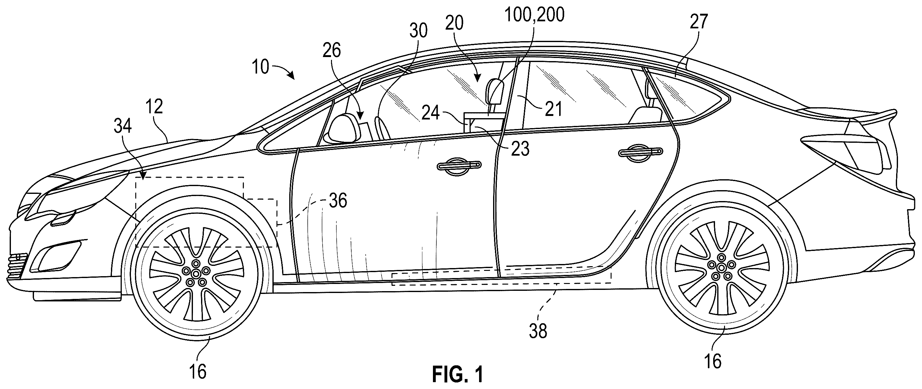 Patent US12365306 — Extendable arm assembly — Figure 1