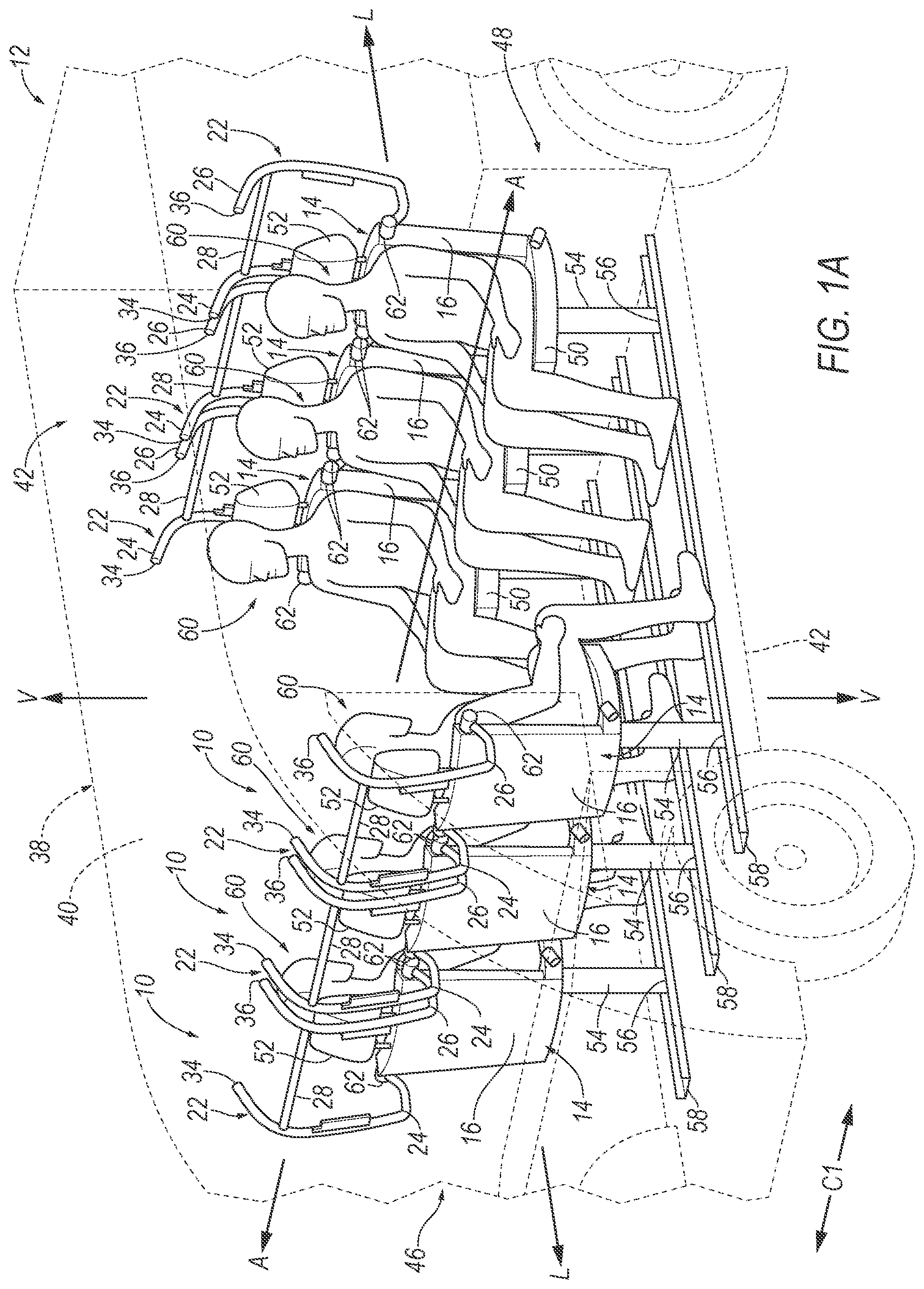 Patent US12365307 Figure 1 – Restraint frame for vehicle seat