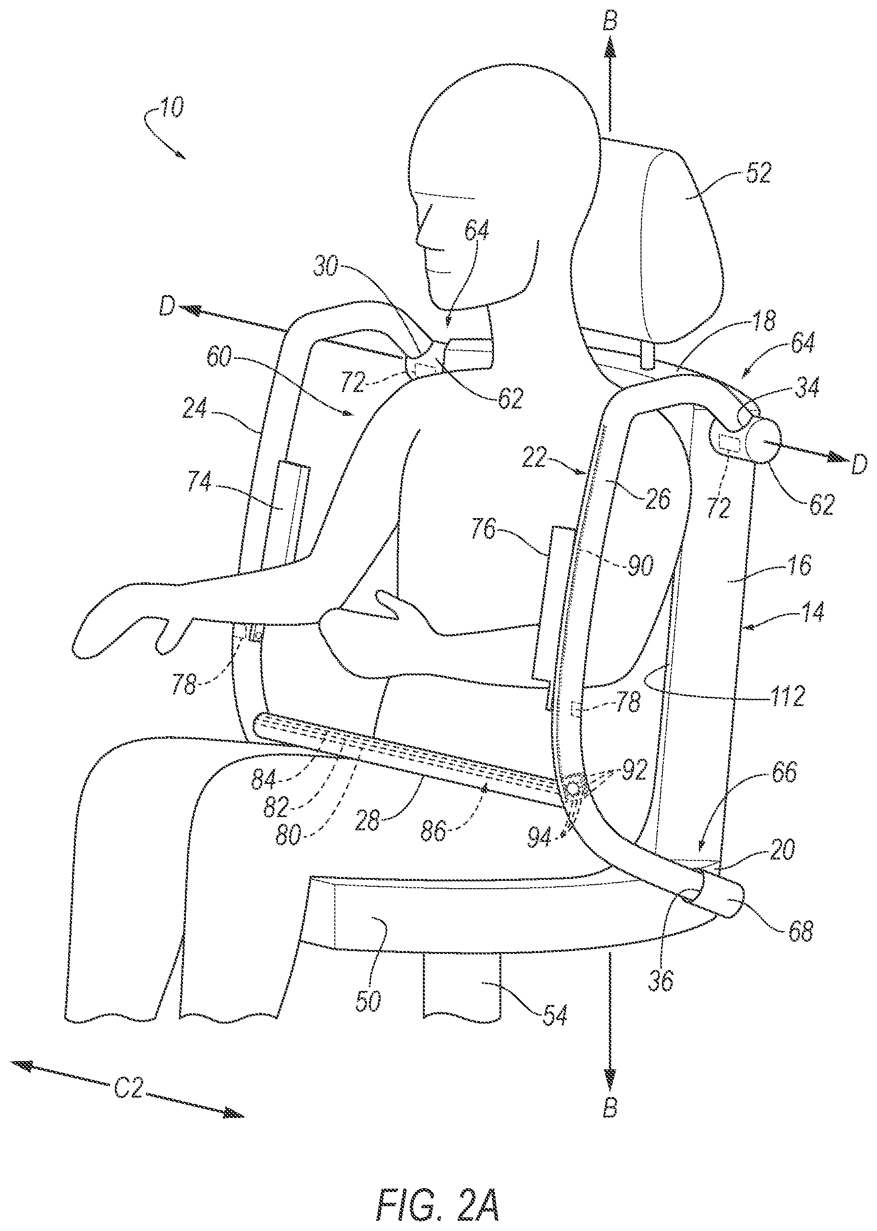 Patent US12365307 Figure 3 – Restraint frame for vehicle seat