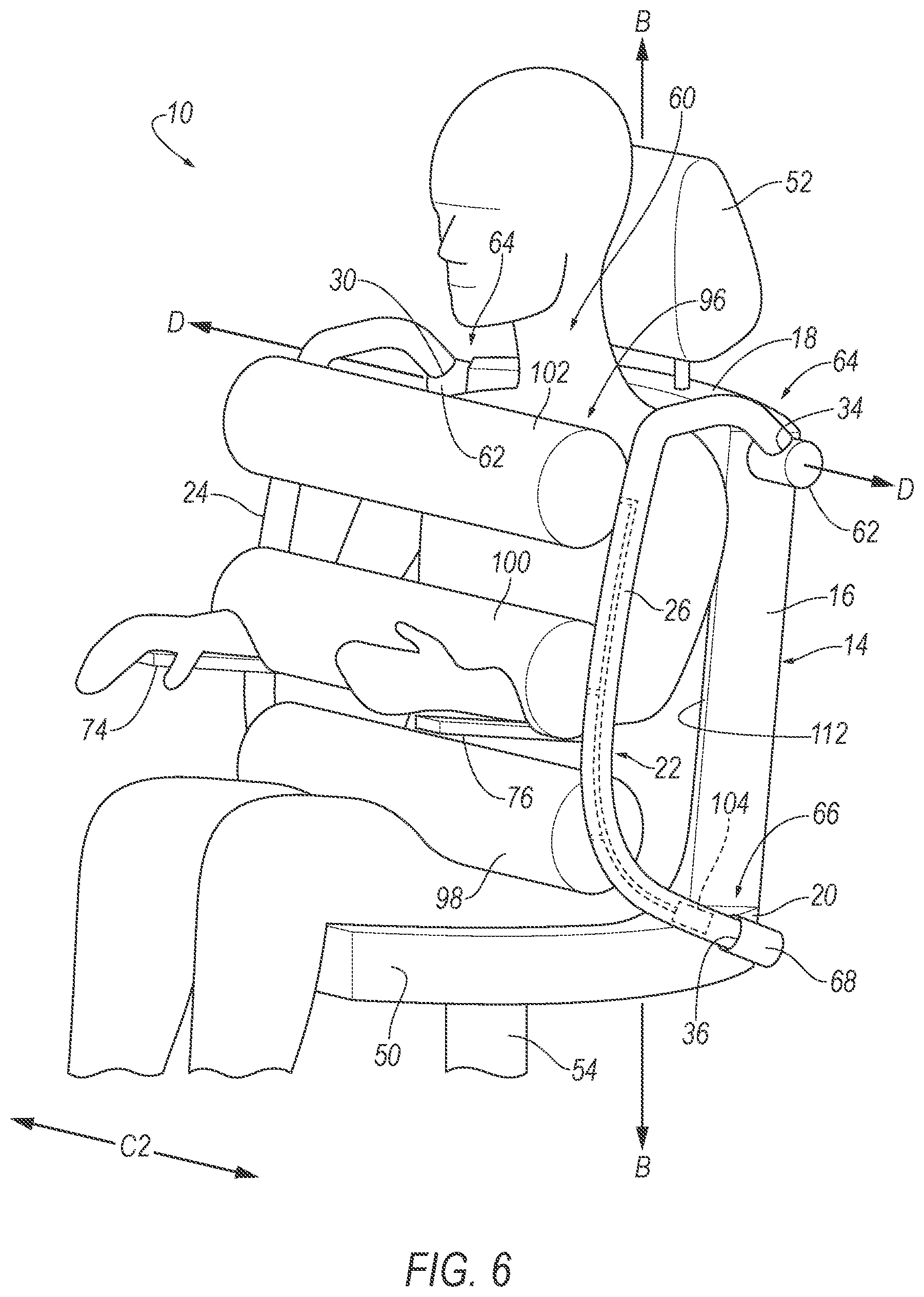 Patent US12365307 Figure 9 – Restraint frame for vehicle seat