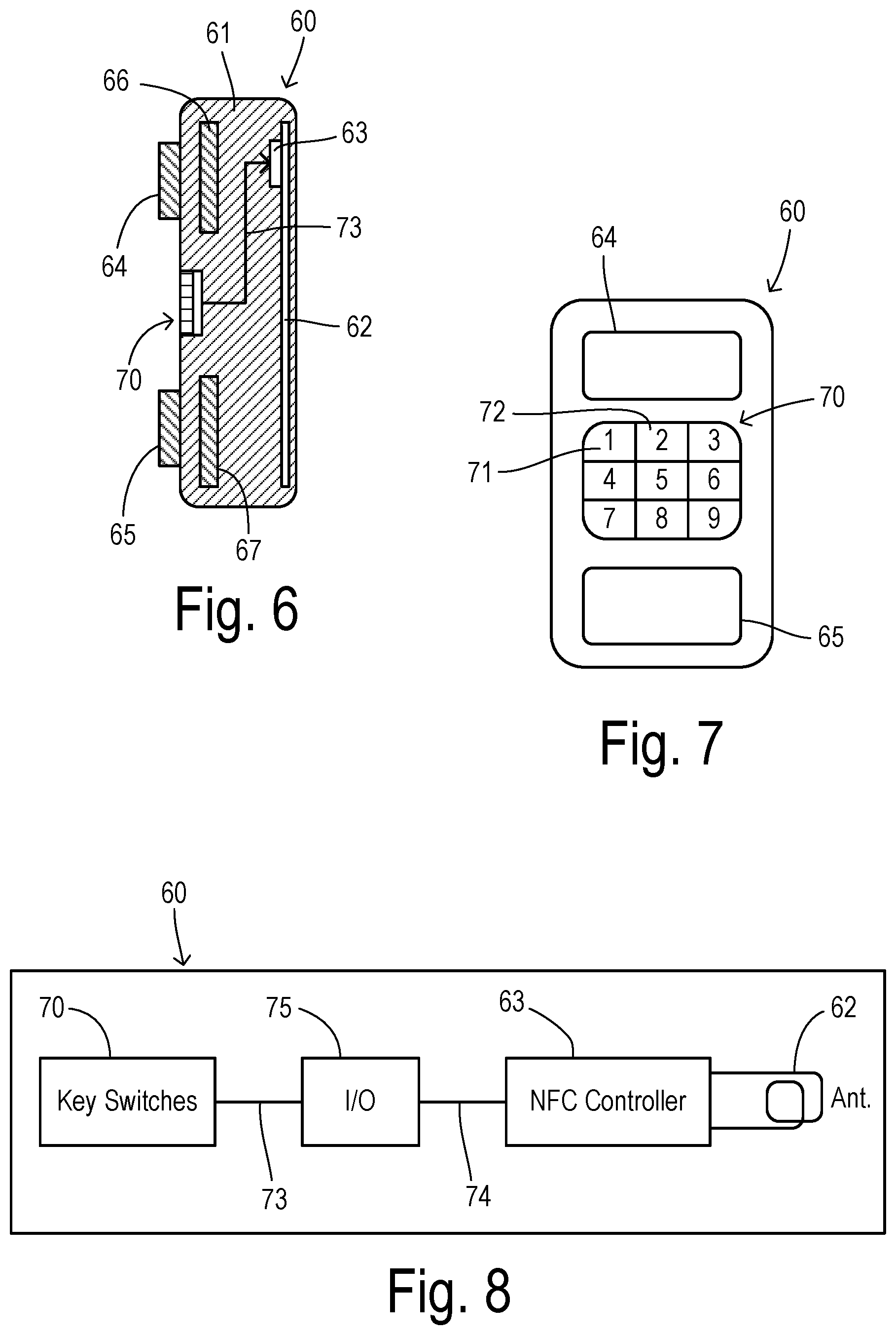 Patent US12365309 Figure 3 – Hideable security key using near field communication