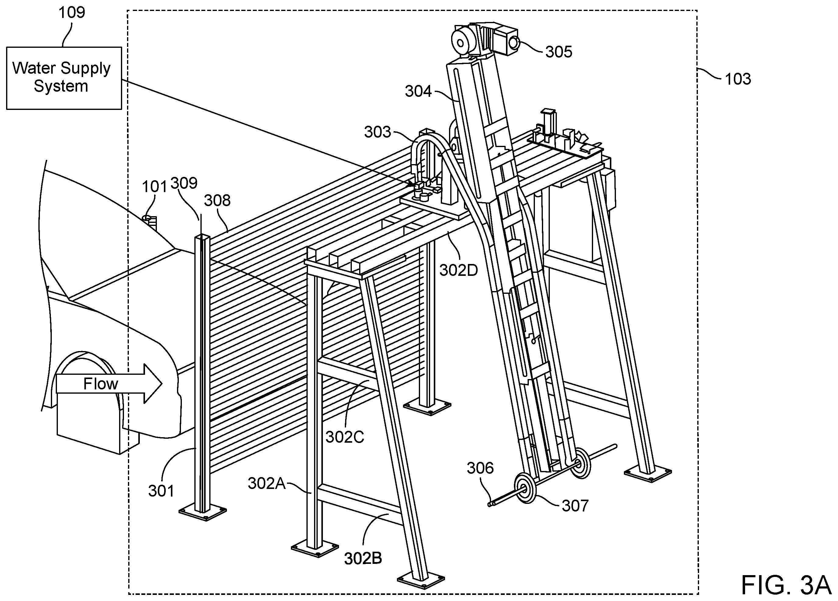 Patent US12365315 Figure 3 – Two-stage brushless car wash system