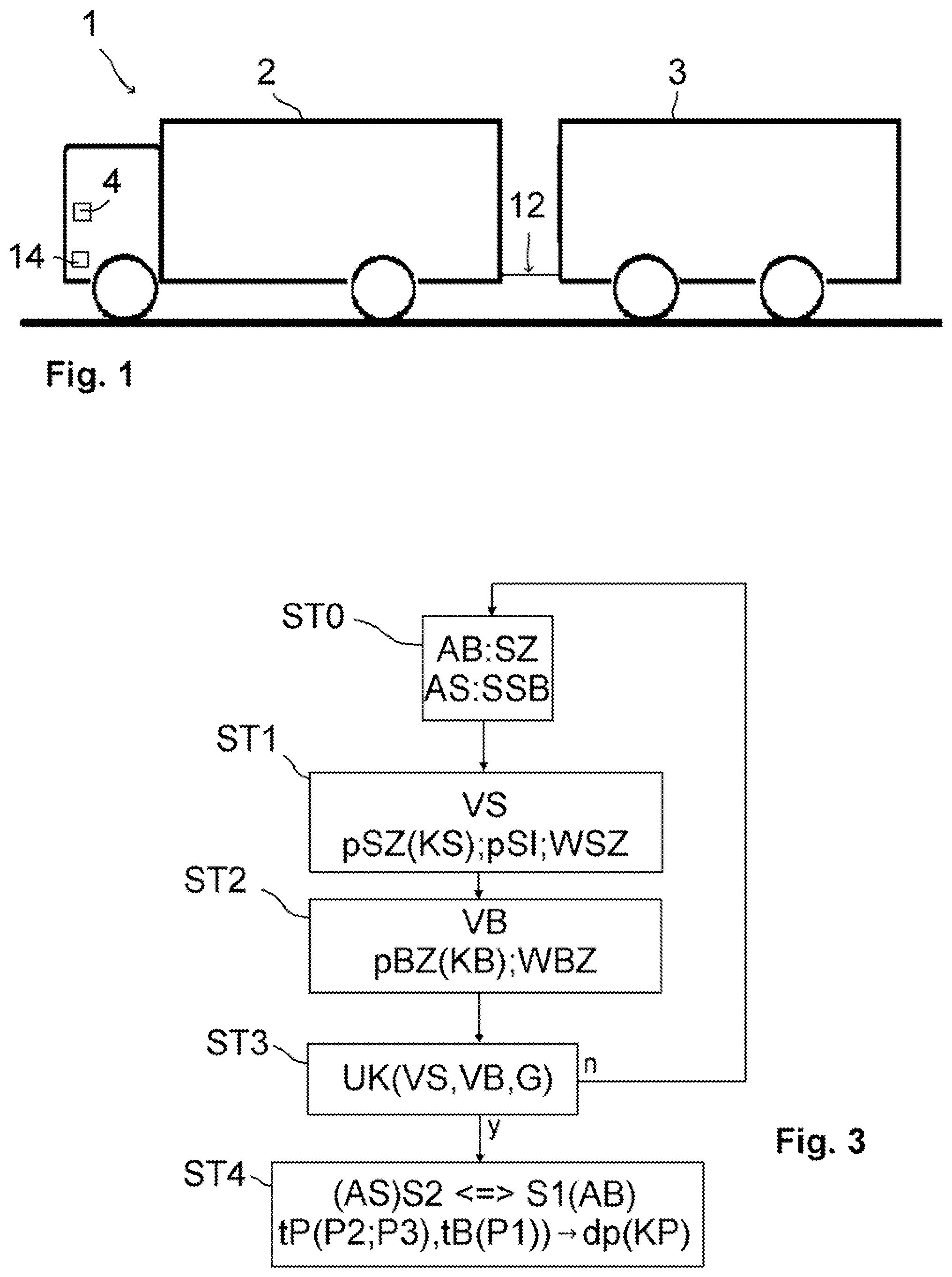 Patent US12365318 Figure 1 – Method for controlling a brake system, brake system, and vehicle combination