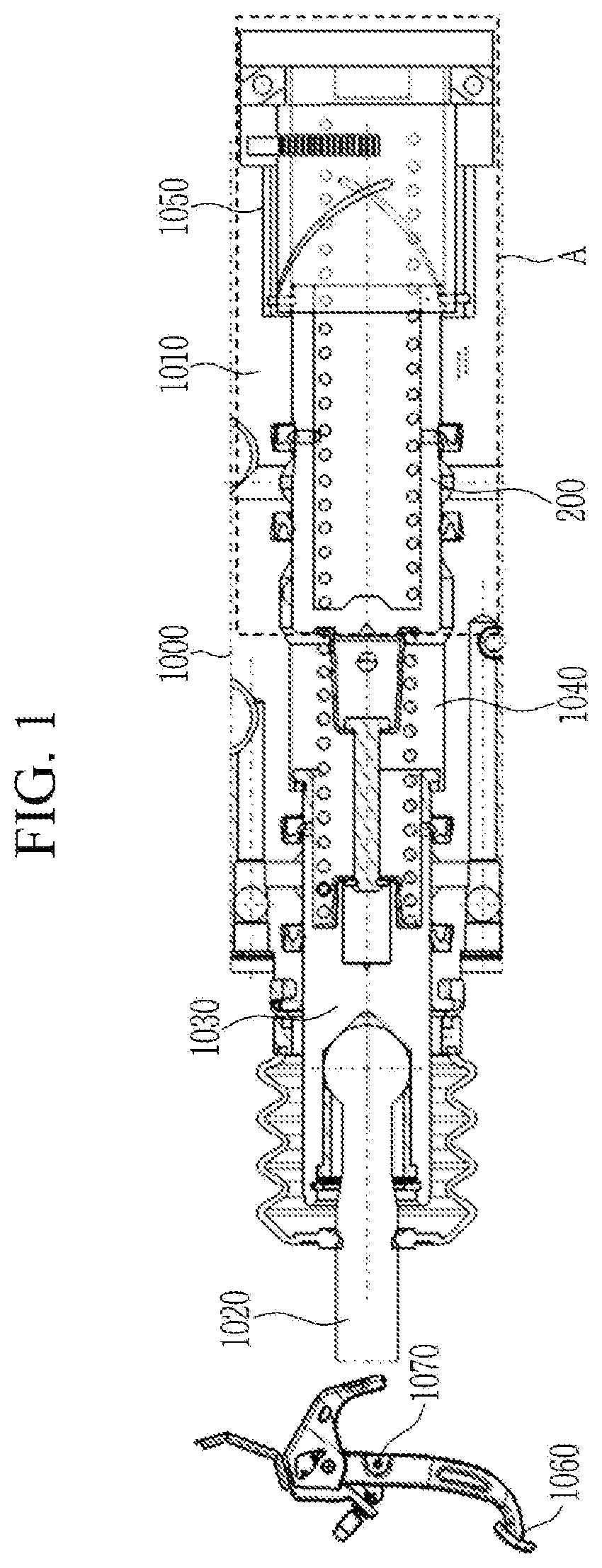 Patent US12365320 Figure 1 – Pedal reaction simulator for vehicle