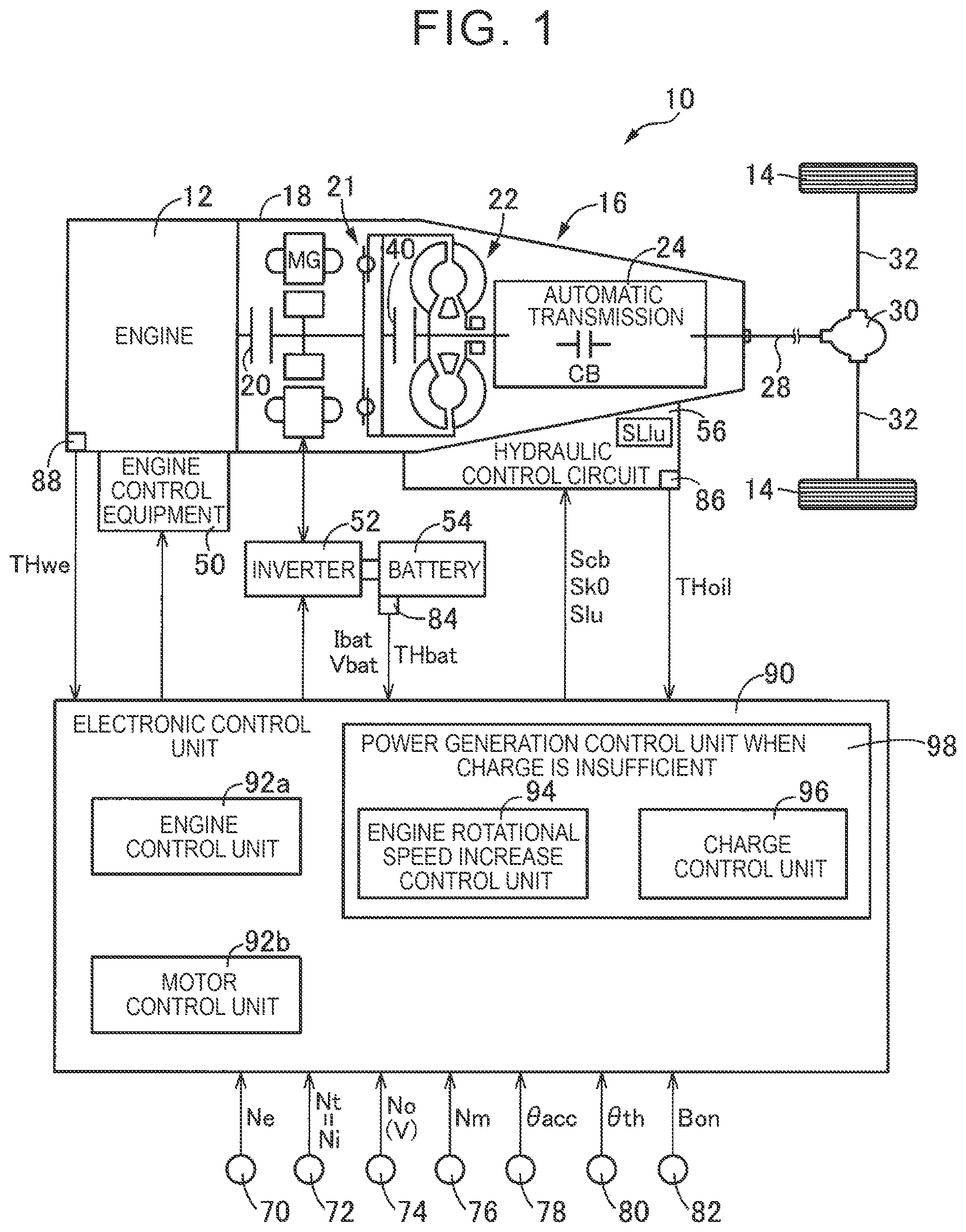 Patent US12365327 Figure 1 – Charge control device for hybrid electric vehicle