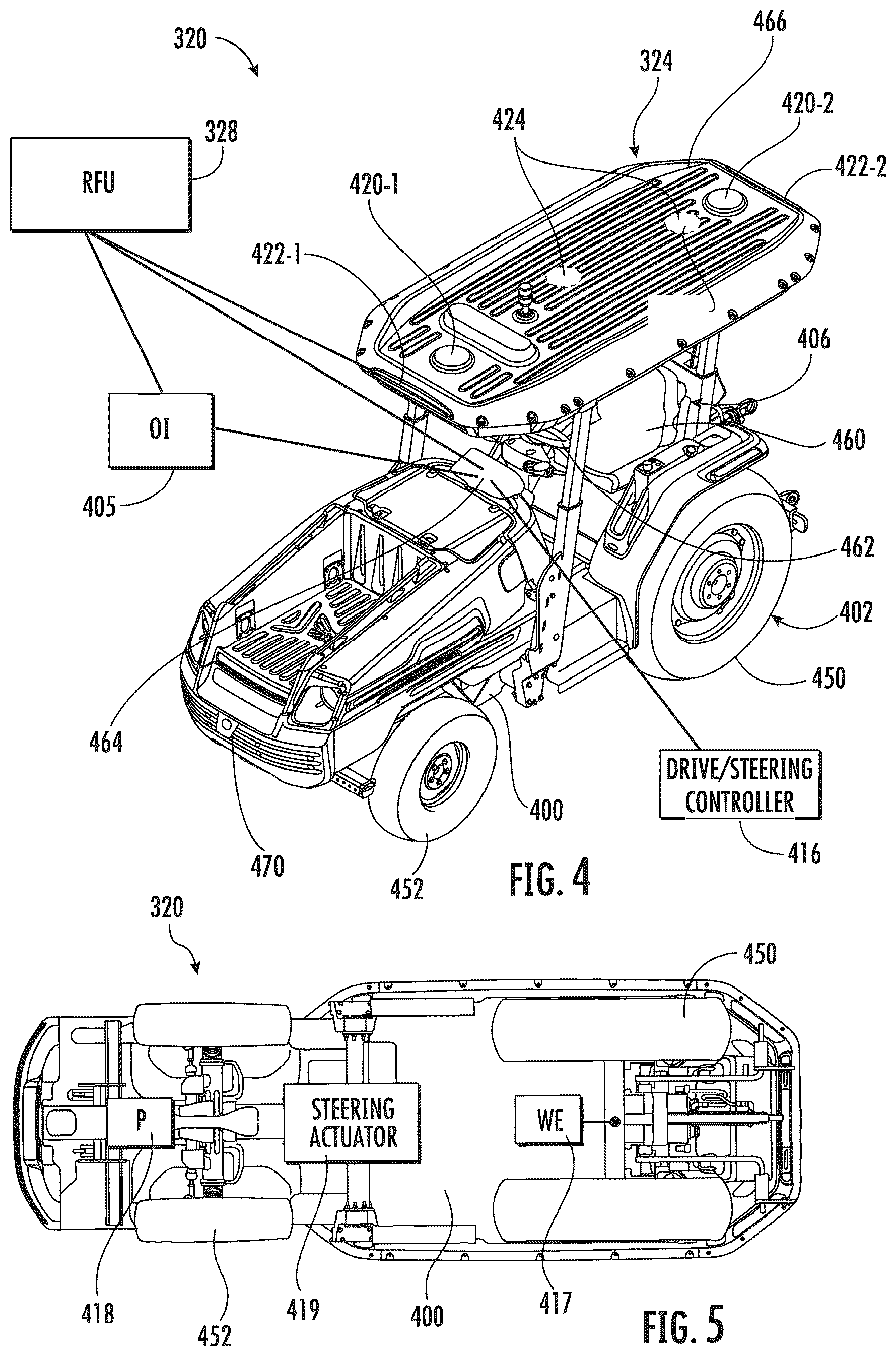 Patent US12365347 Figure 4 – Vehicle row follow system