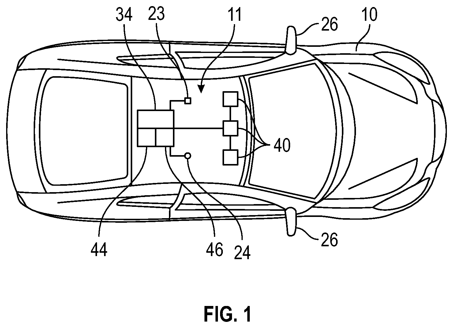 Patent US12365356 Figure 1 – Adaptive side blind zone alert system and method