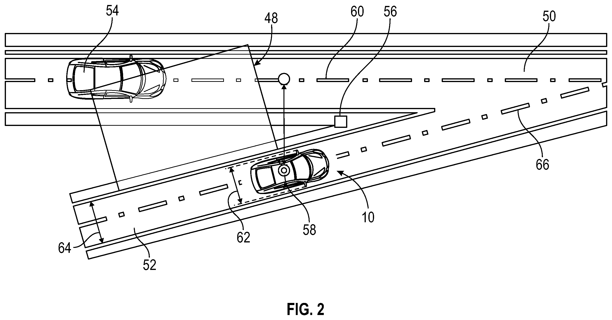Patent US12365356 Figure 2 – Adaptive side blind zone alert system and method