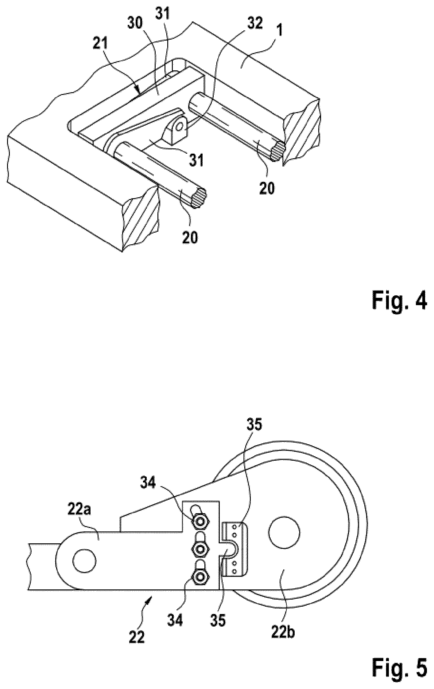 Patent US12365368 Figure 3 – Bogie for a rail vehicle and rail vehicle carriage having at least one bogie, rail vehicle having at least one rail vehicle carriage, and method for adjusting the height of a carriage body of a rail vehicle carriage