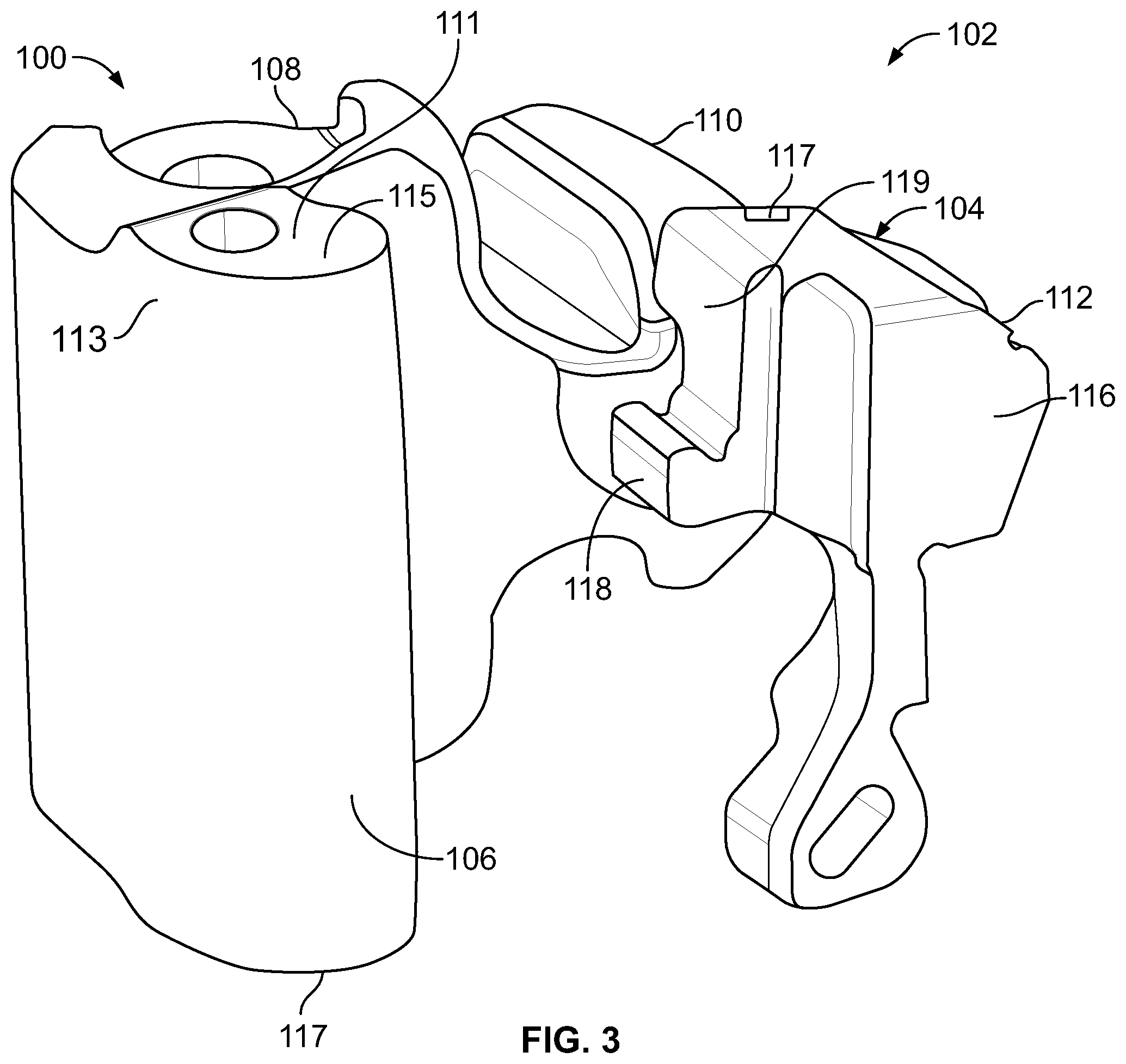 Patent US12365370 Figure 2 – Railway vehicle coupler having robust knuckle