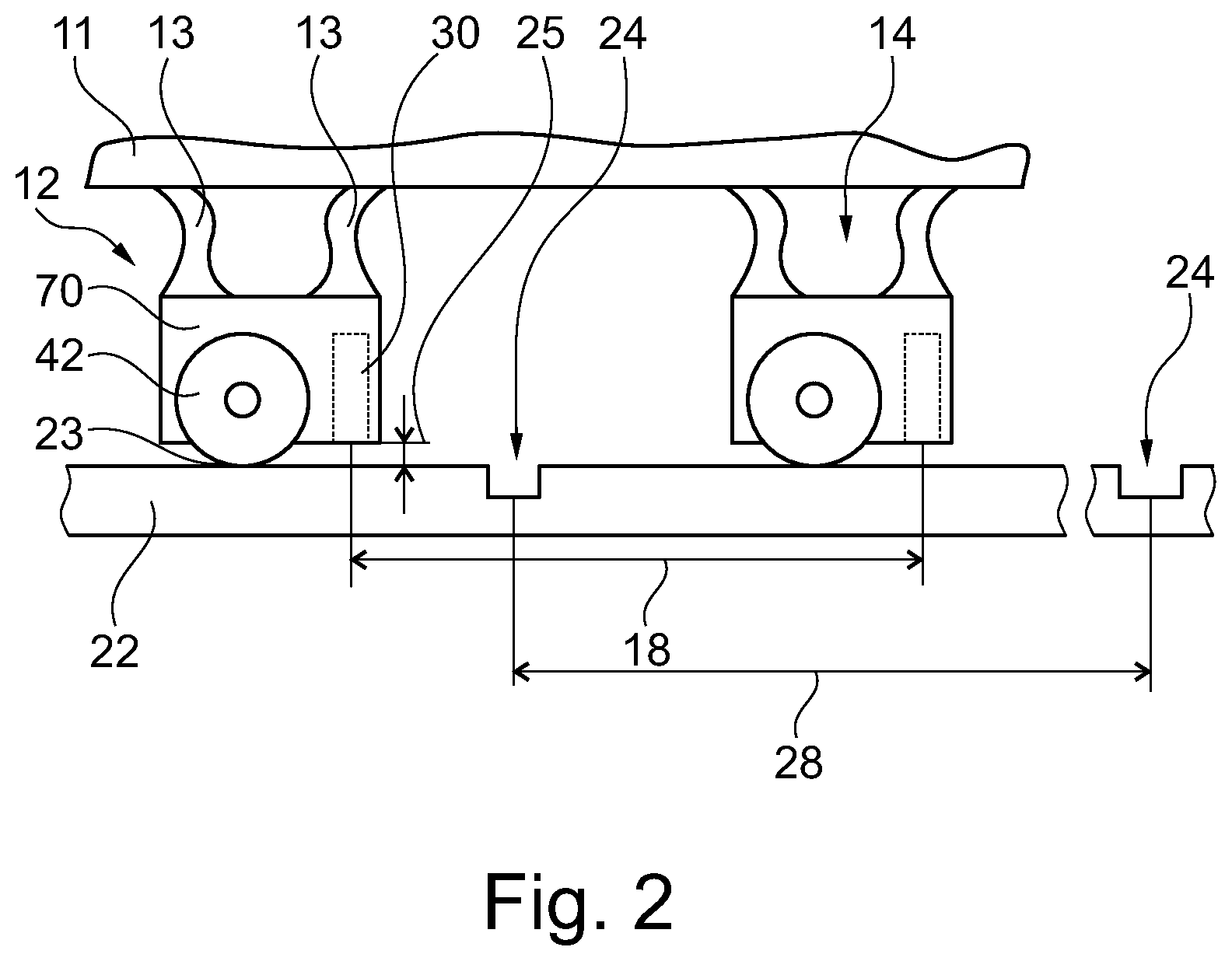 Patent US12365374 Figure 2 – Unmanned rail vehicle and method of determining its position