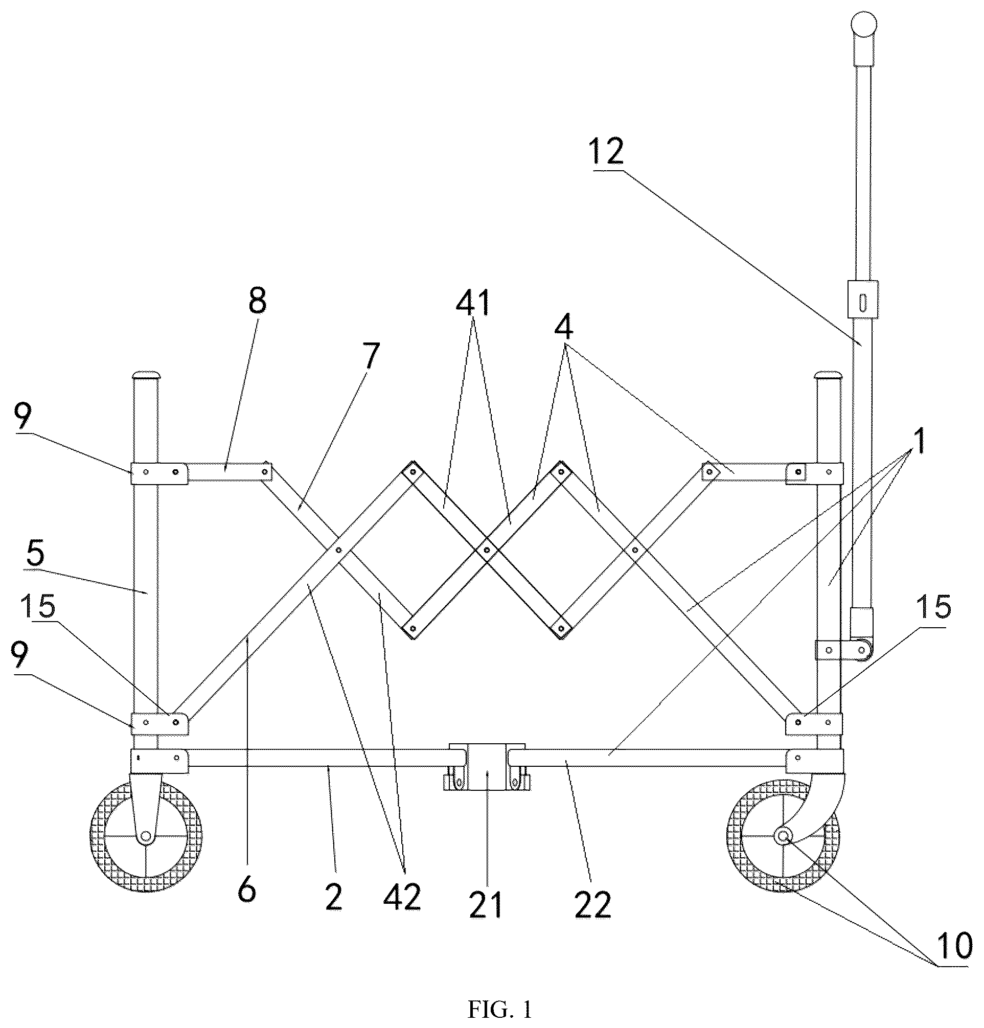 Patent US12365376 Figure 1 – Camping wagon