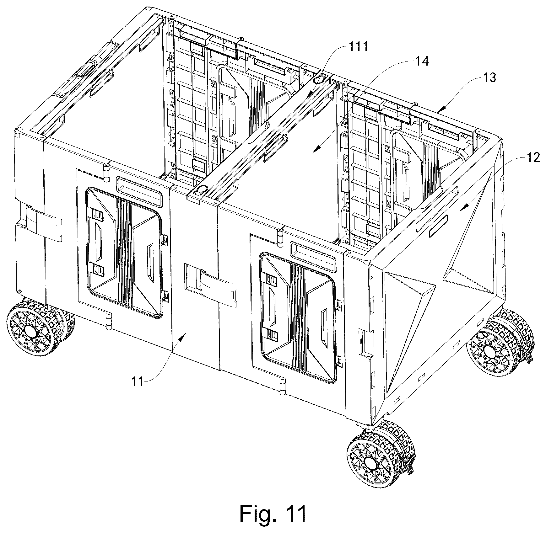 Patent US12365378 Figure 10 – Foldable cart