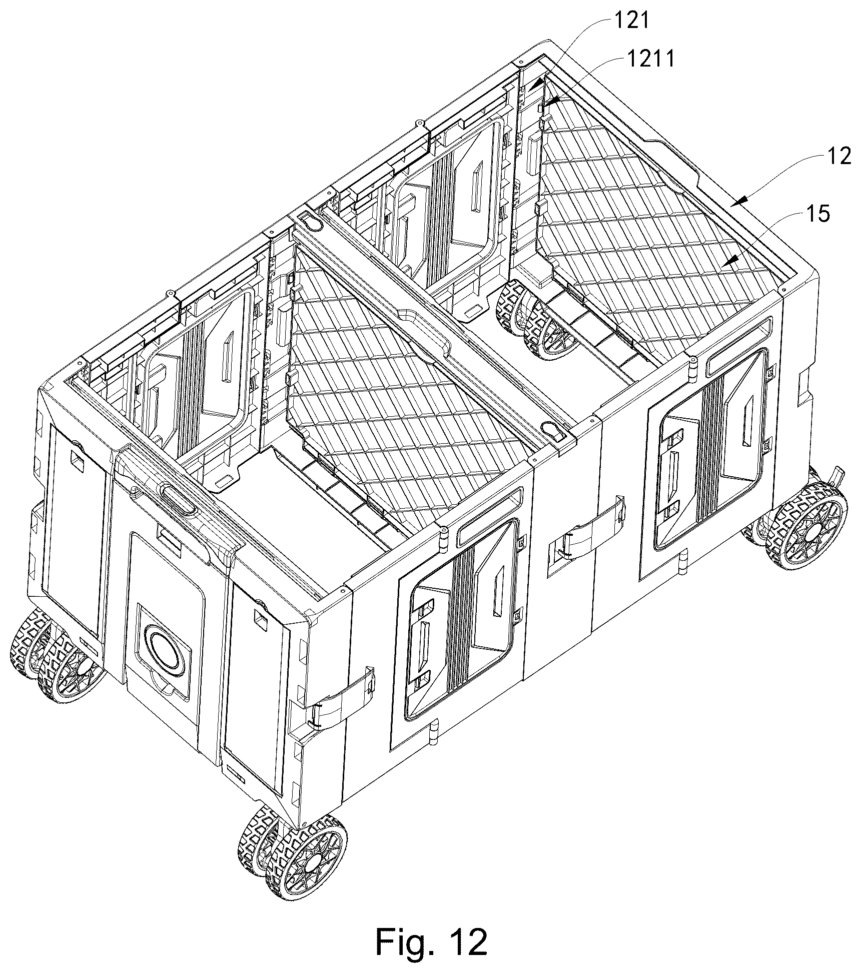 Patent US12365378 Figure 11 – Foldable cart
