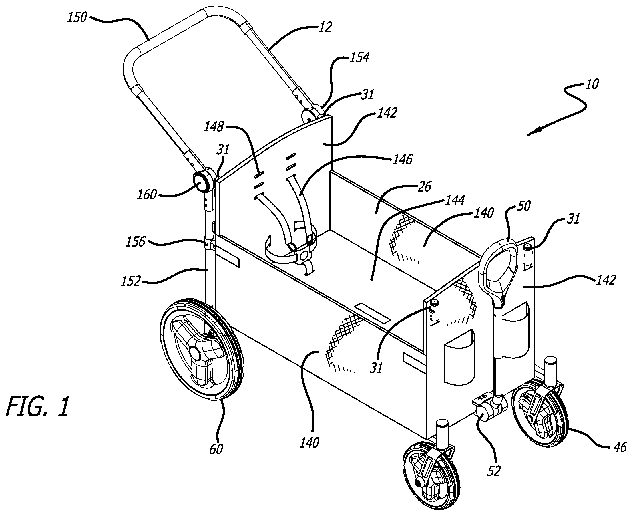 Patent US12365379 Figure 1 – Push-pull wagon