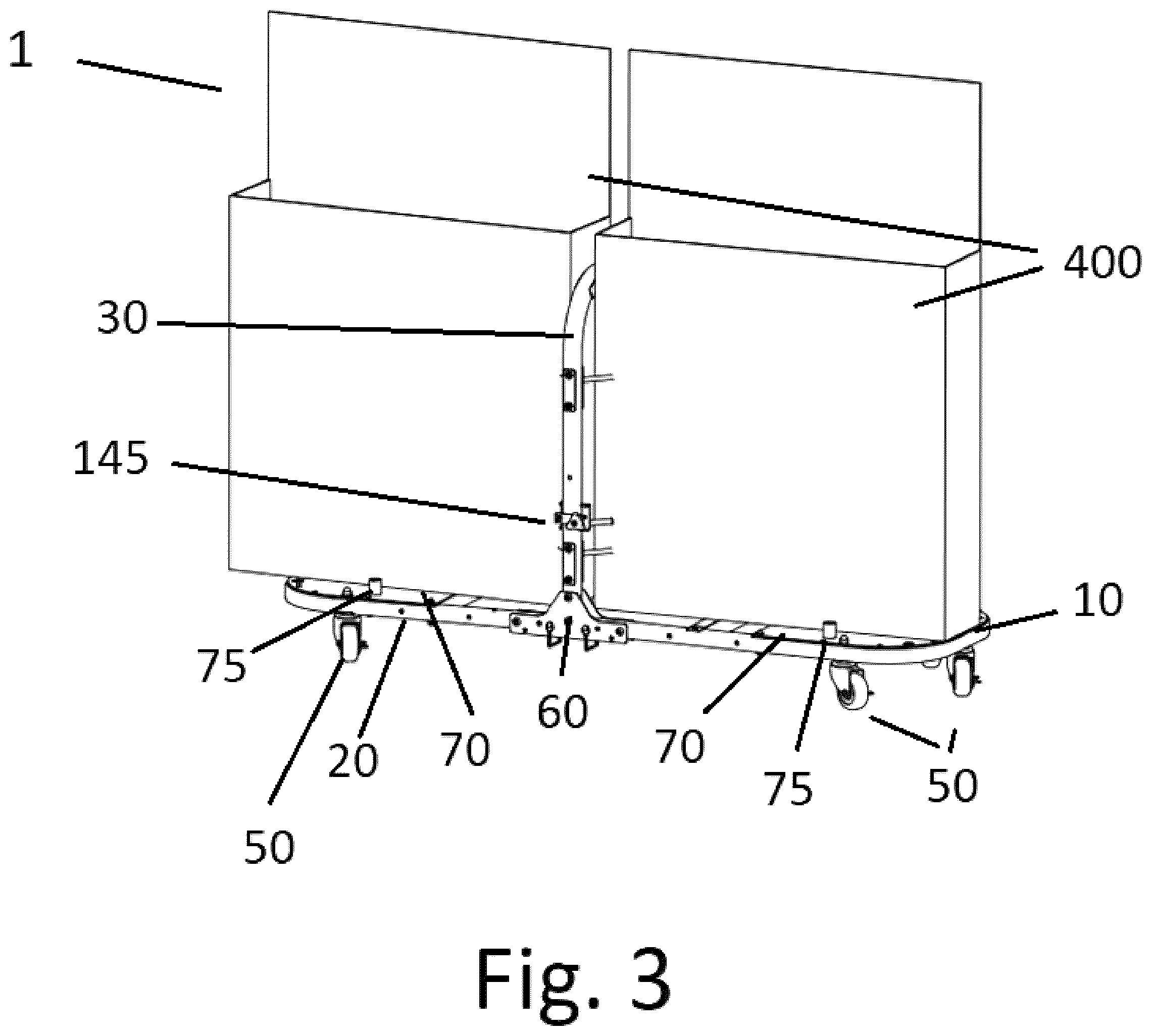 Patent US12365380 Figure 3 – Foldable door cart