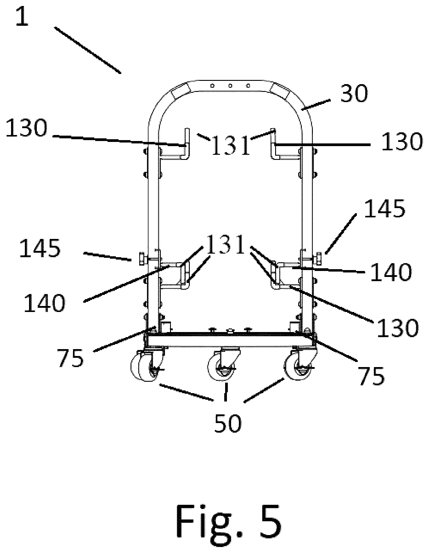 Patent US12365380 Figure 5 – Foldable door cart