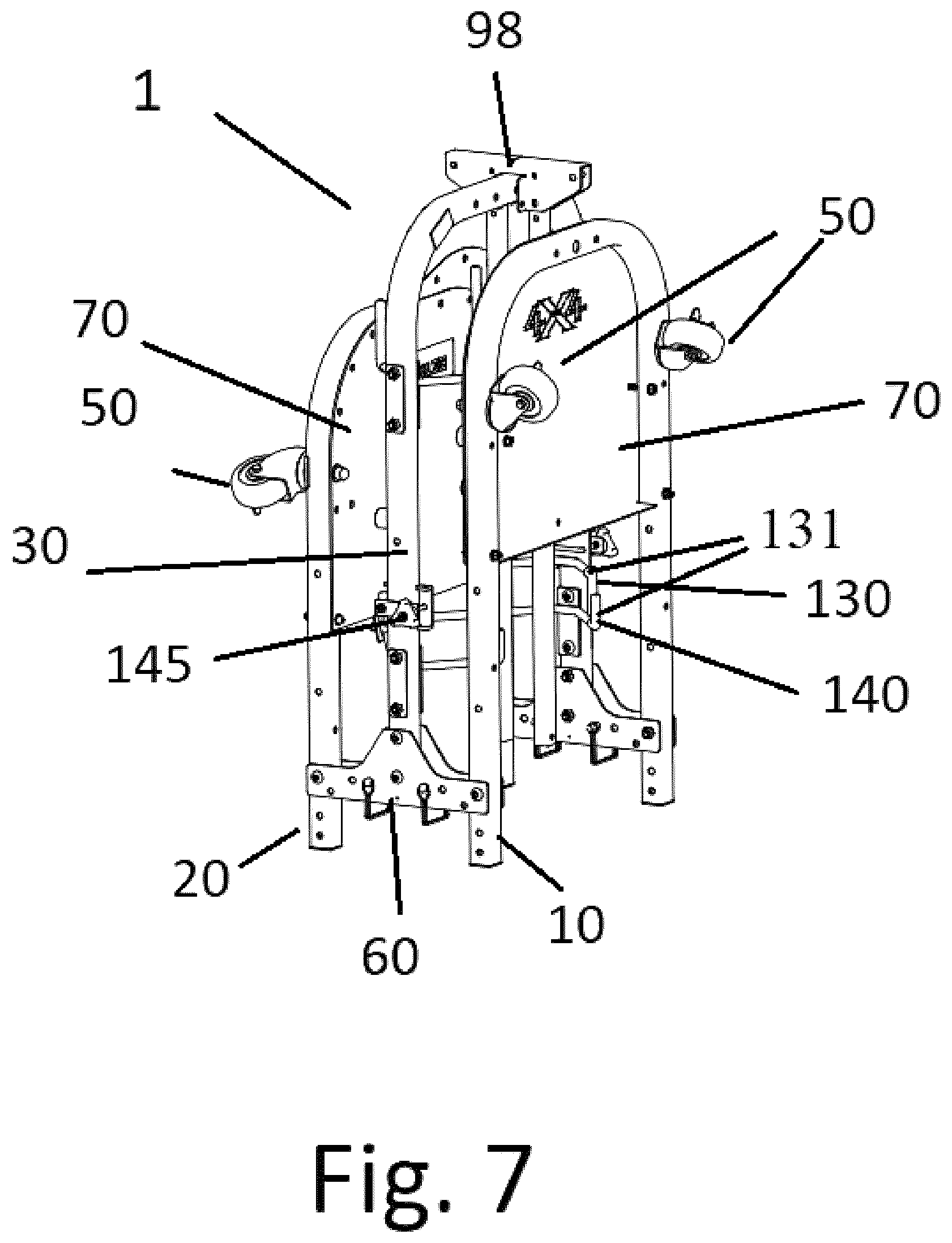 Patent US12365380 Figure 7 – Foldable door cart