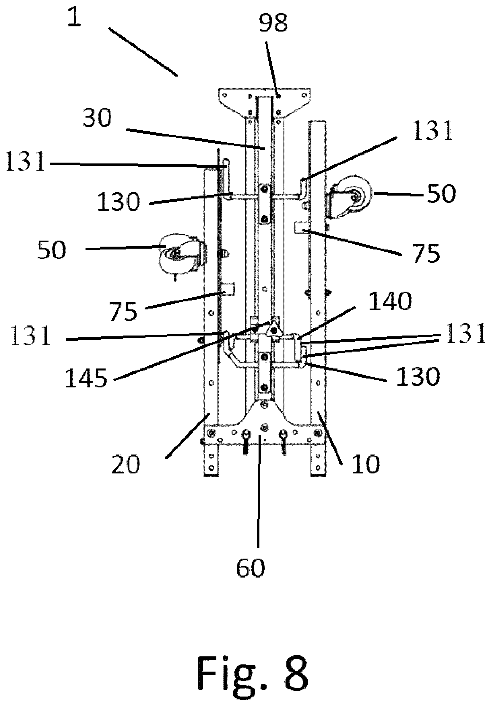 Patent US12365380 Figure 8 – Foldable door cart