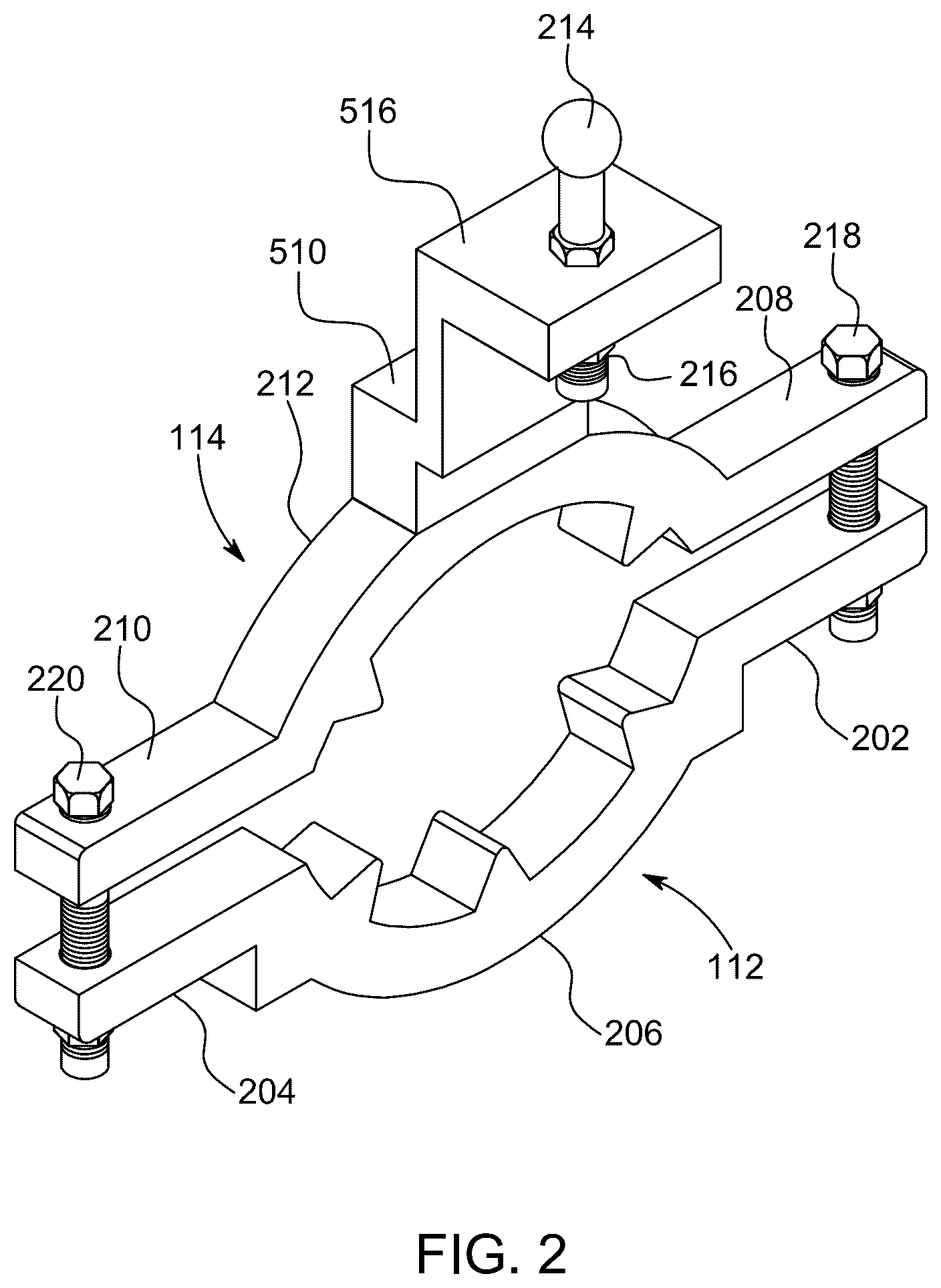 Patent US12365381 Figure 2 – Bracket system for a steering shaft of a zero-turn mower