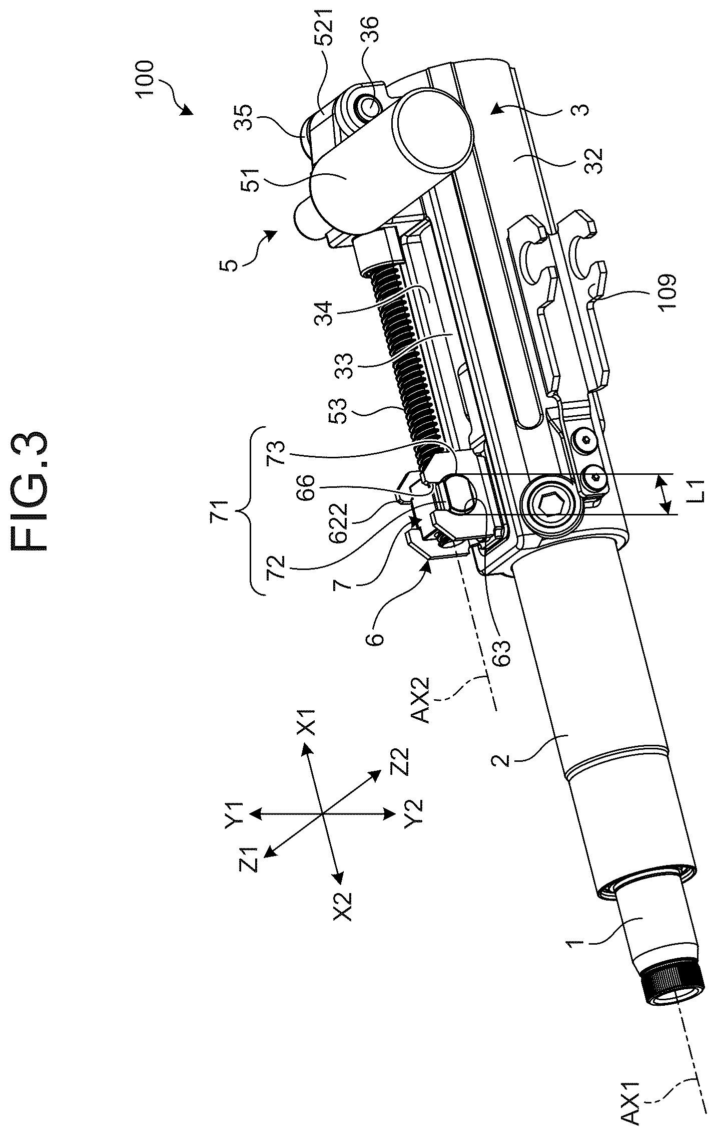 Patent US12365382 Figure 3 – Steering device and manufacturing method of steering device