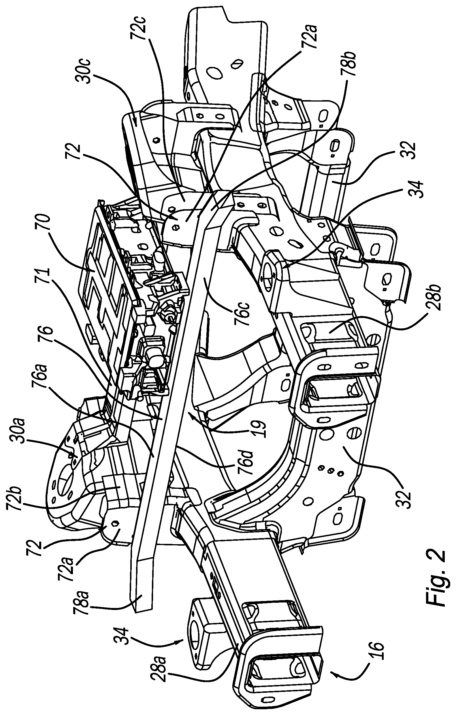 Patent US12365390 Figure 2 – Structural assembly for vehicle
