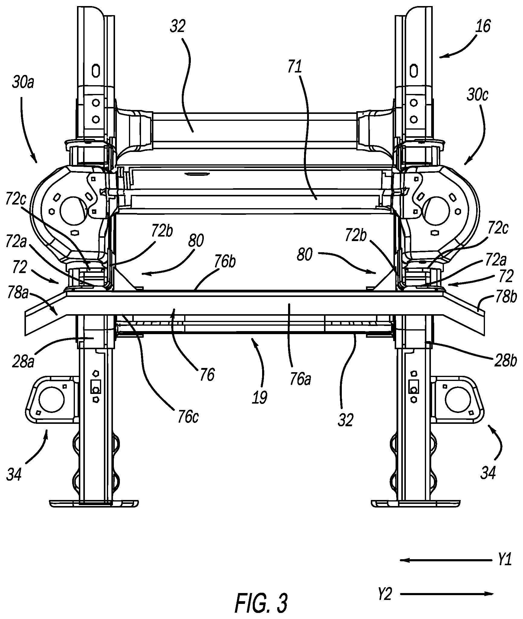 Patent US12365390 Figure 3 – Structural assembly for vehicle