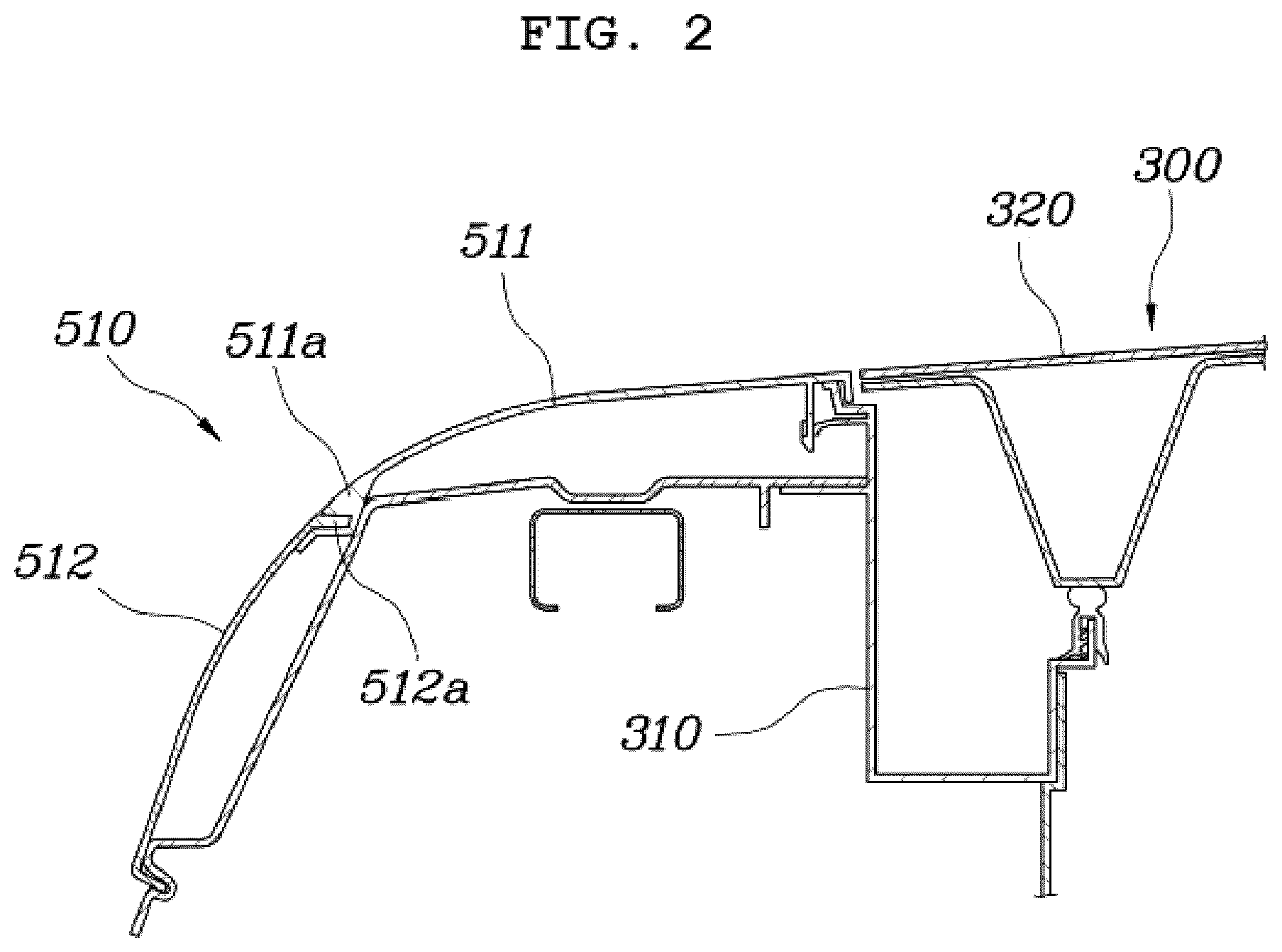 Patent US12365391 Figure 2 – Panel assembly for vehicle
