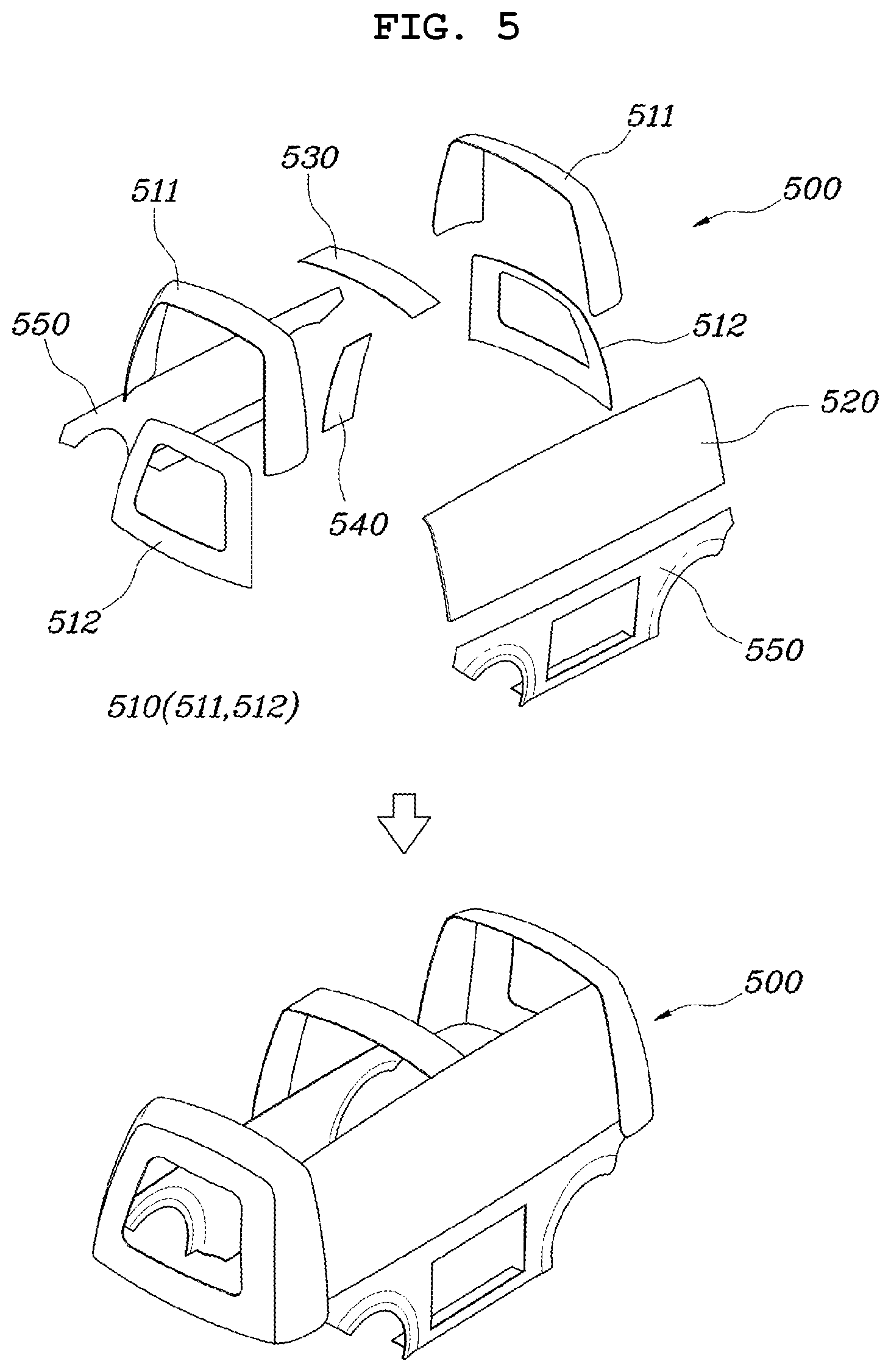 Patent US12365391 Figure 5 – Panel assembly for vehicle
