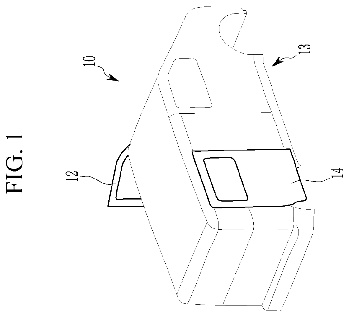 Patent US12365392 Figure 1 – Roof reinforcement structure of vehicle body
