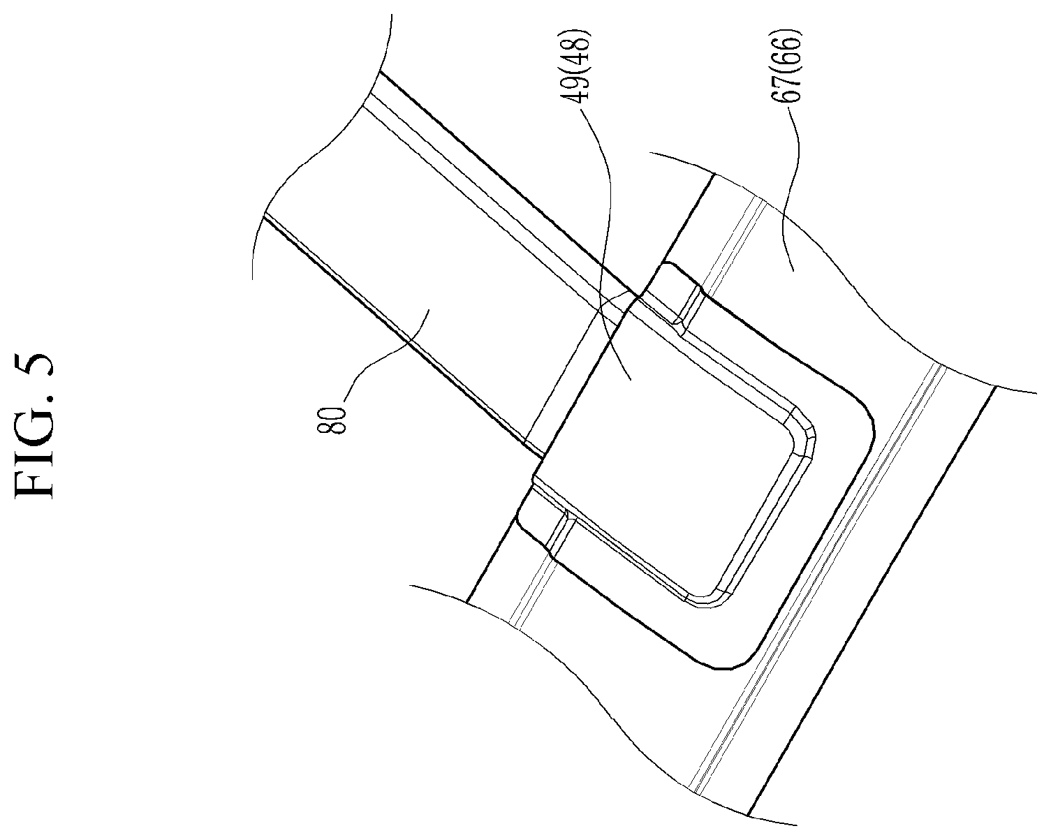 Patent US12365392 Figure 5 – Roof reinforcement structure of vehicle body