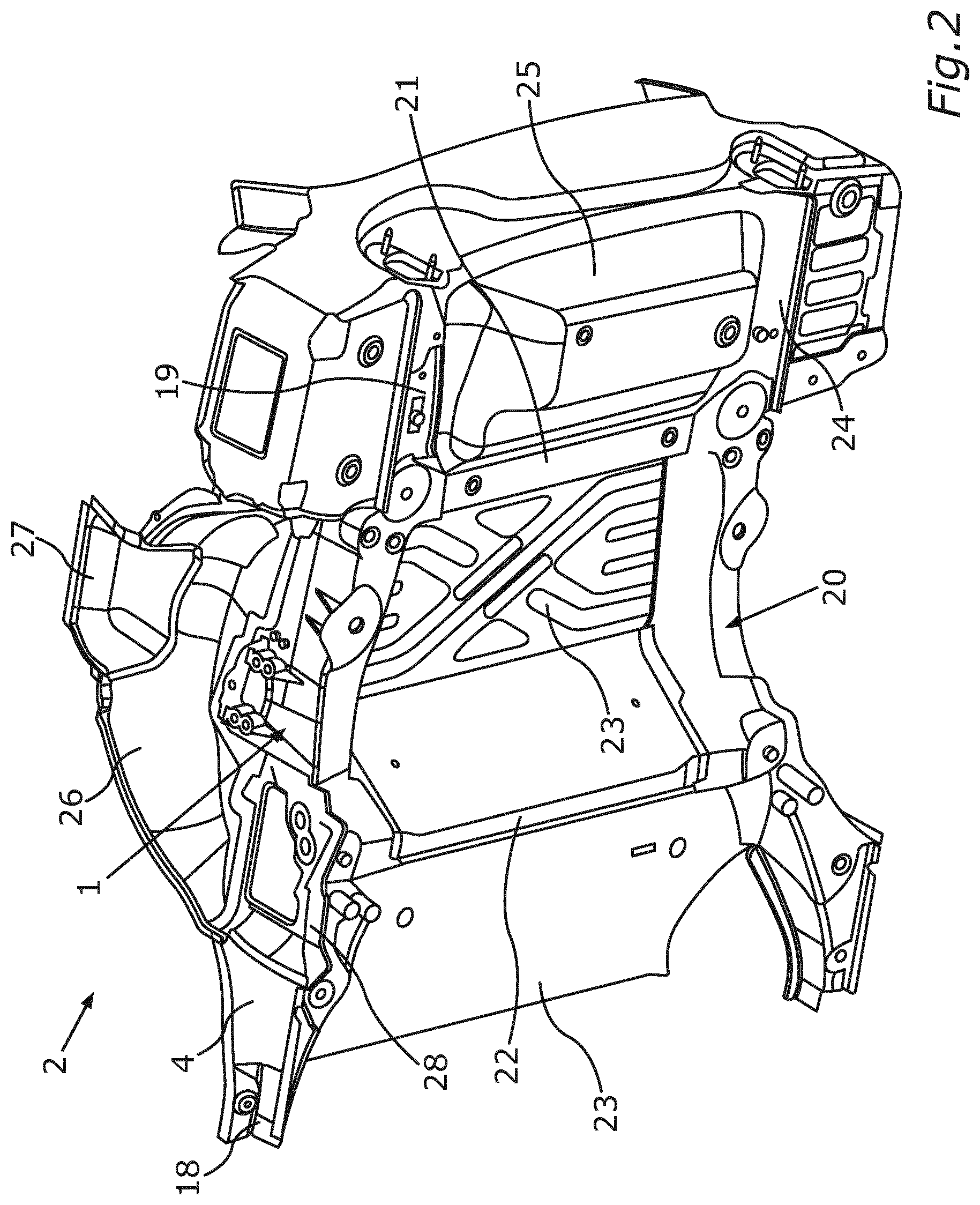 Patent US12365394 Figure 2 – Longitudinal member for a rear part of a motor vehicle, and rear part for a motor vehicle