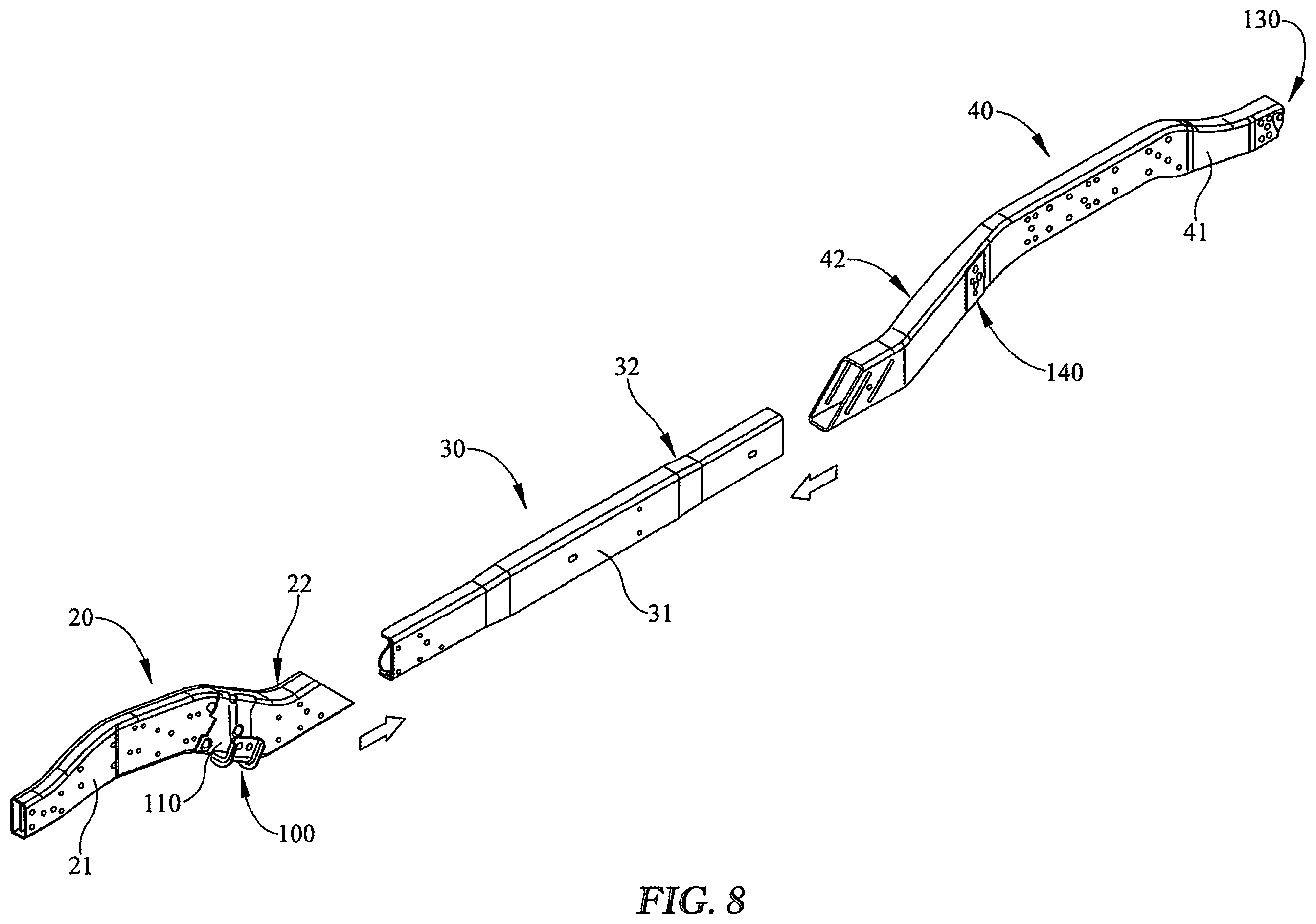 Patent US12365396 Figure 11 – Vehicle frame rails with swaged spacer connection and methods of manufacturing vehicle frame rails