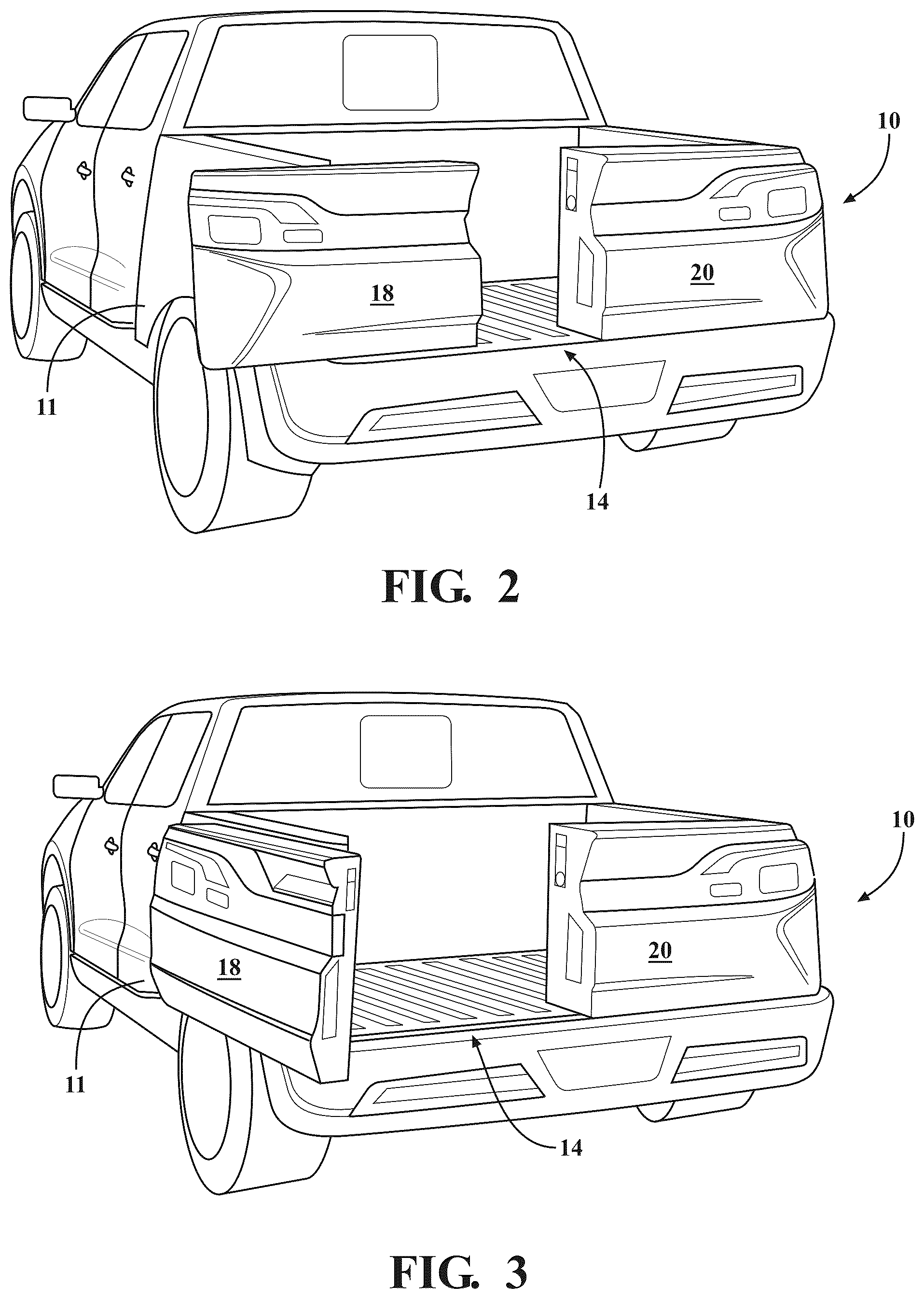 Patent US12365399 Figure 2 – Articulating tailgate
