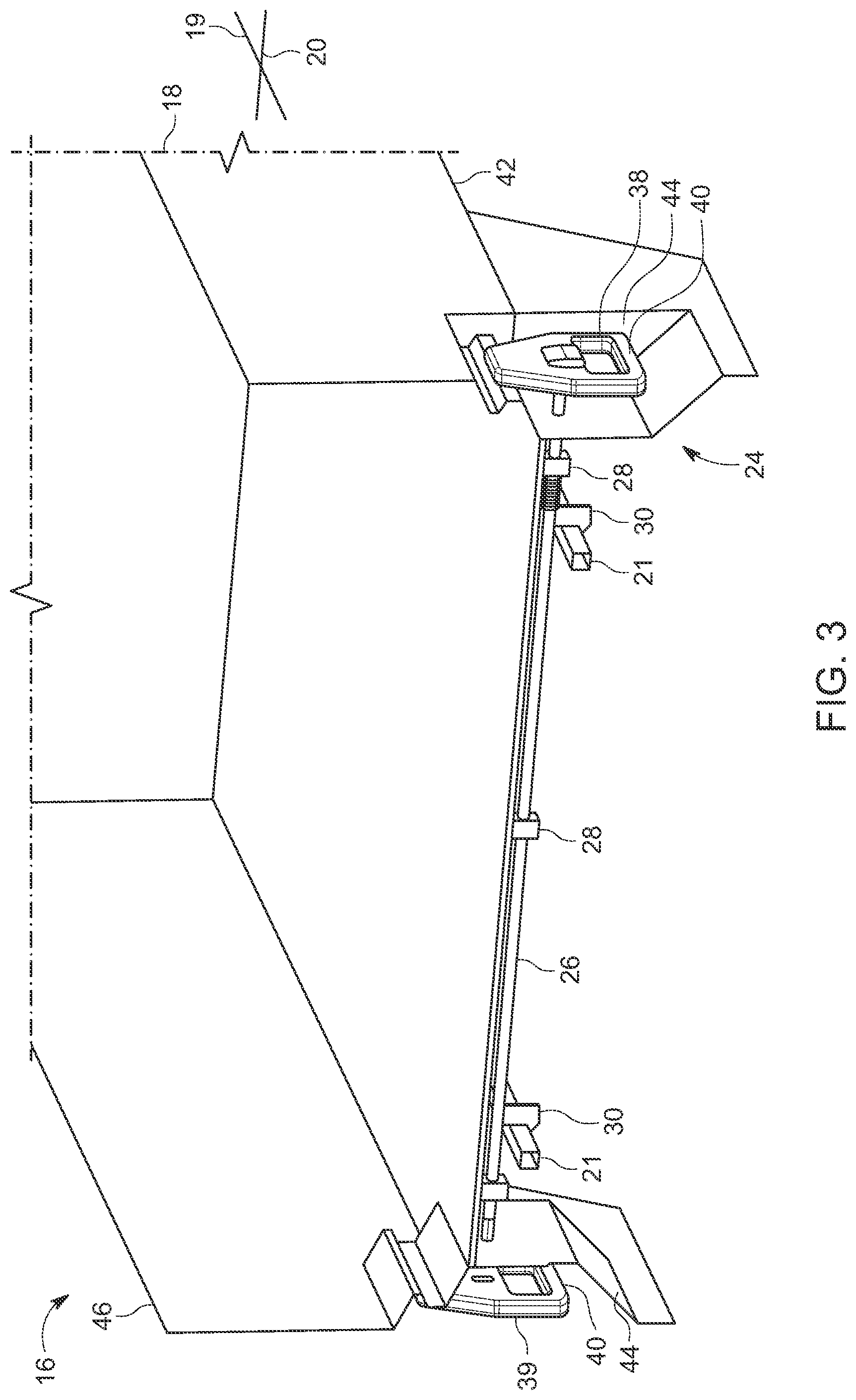 Patent US12365400 Figure 3 – Vehicle bed latch system