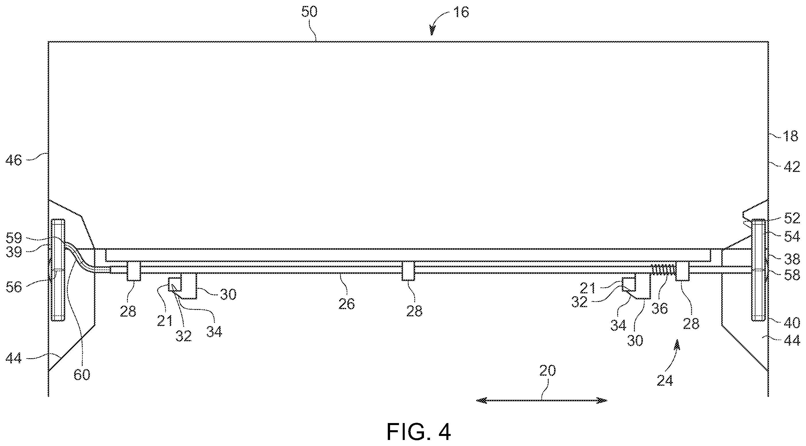 Patent US12365400 Figure 4 – Vehicle bed latch system