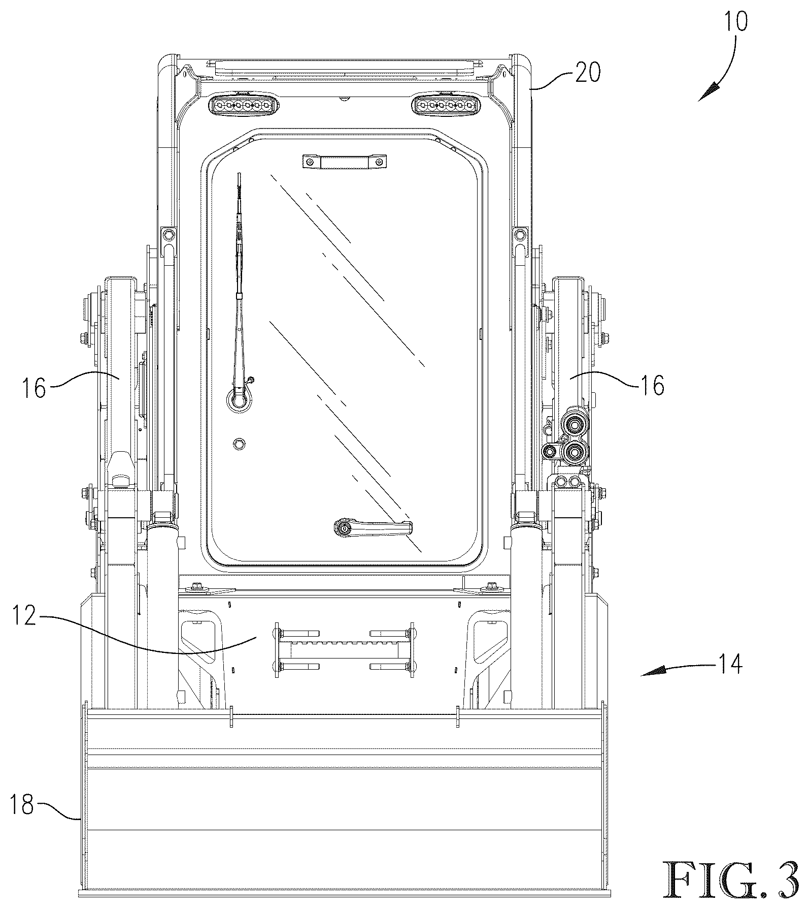 Patent US12365401 Figure 3 – Controls for a work machine