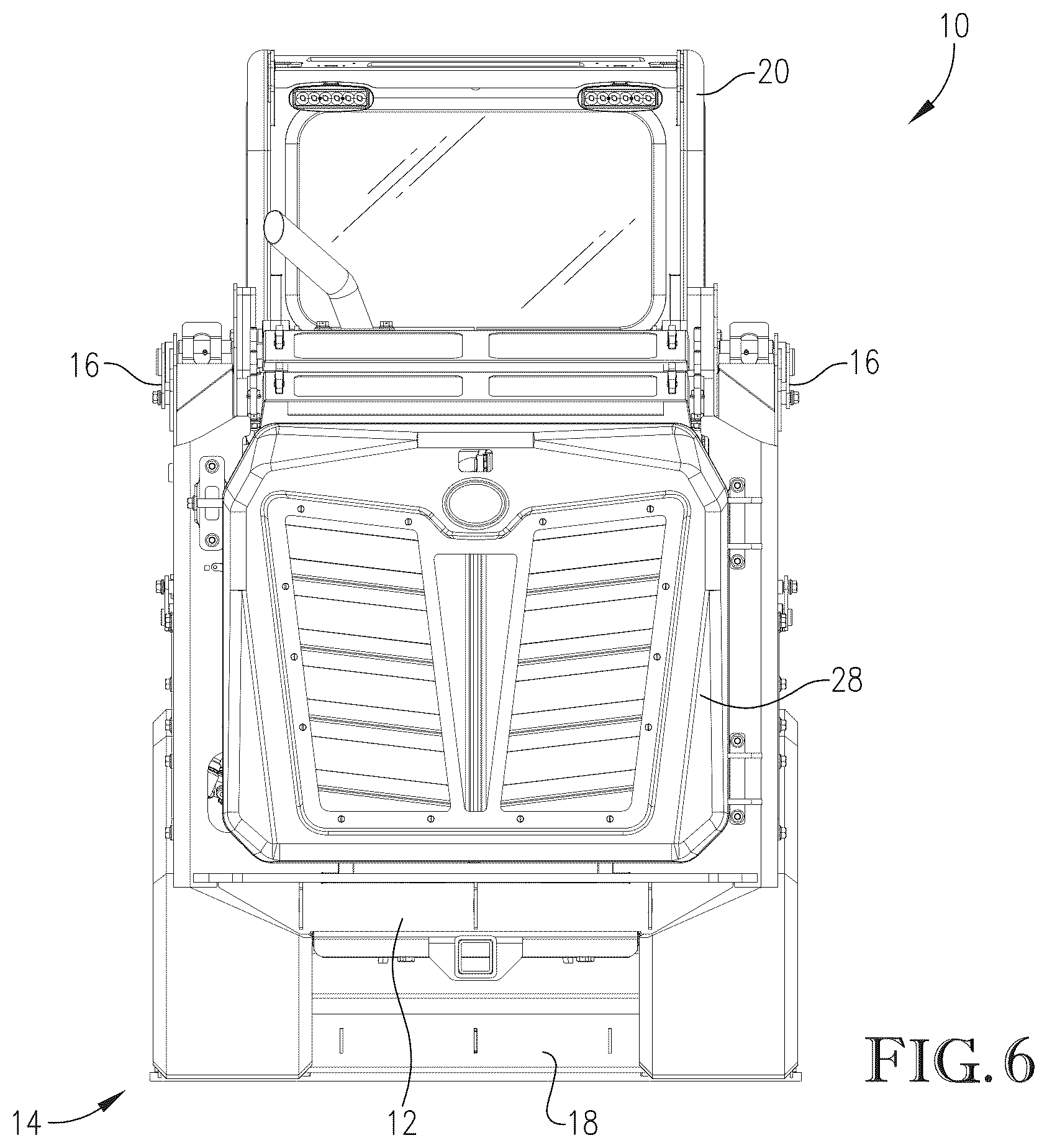 Patent US12365401 Figure 6 – Controls for a work machine