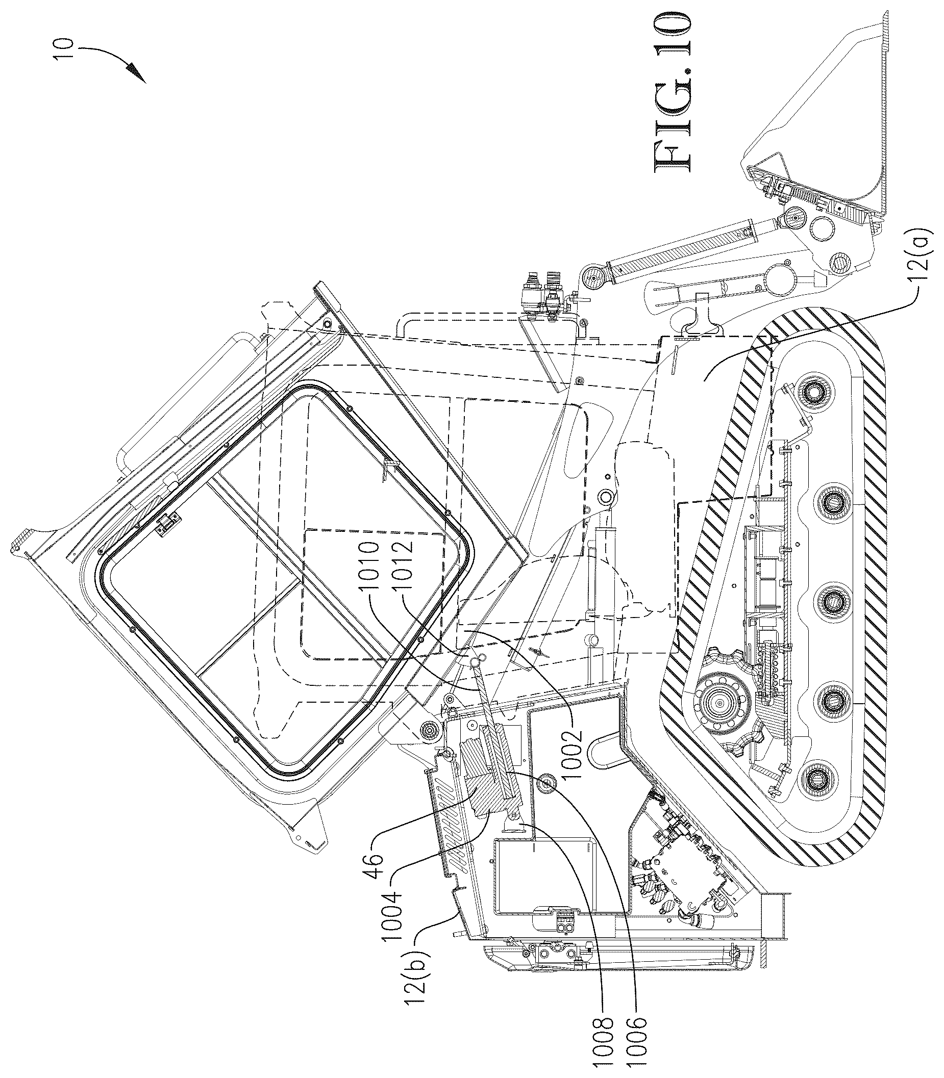 Patent US12365401 Figure 10 – Controls for a work machine