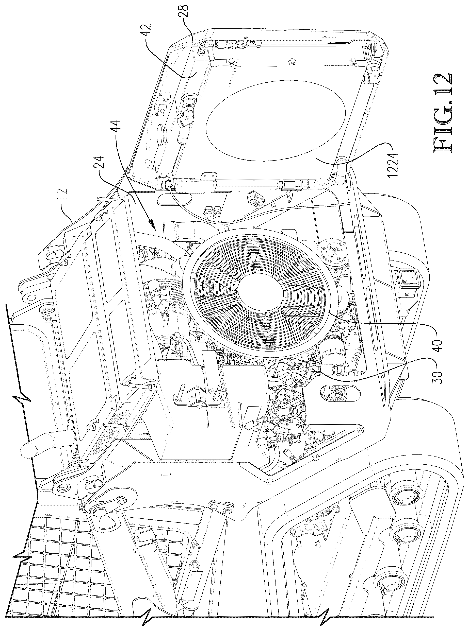 Patent US12365401 Figure 12 – Controls for a work machine