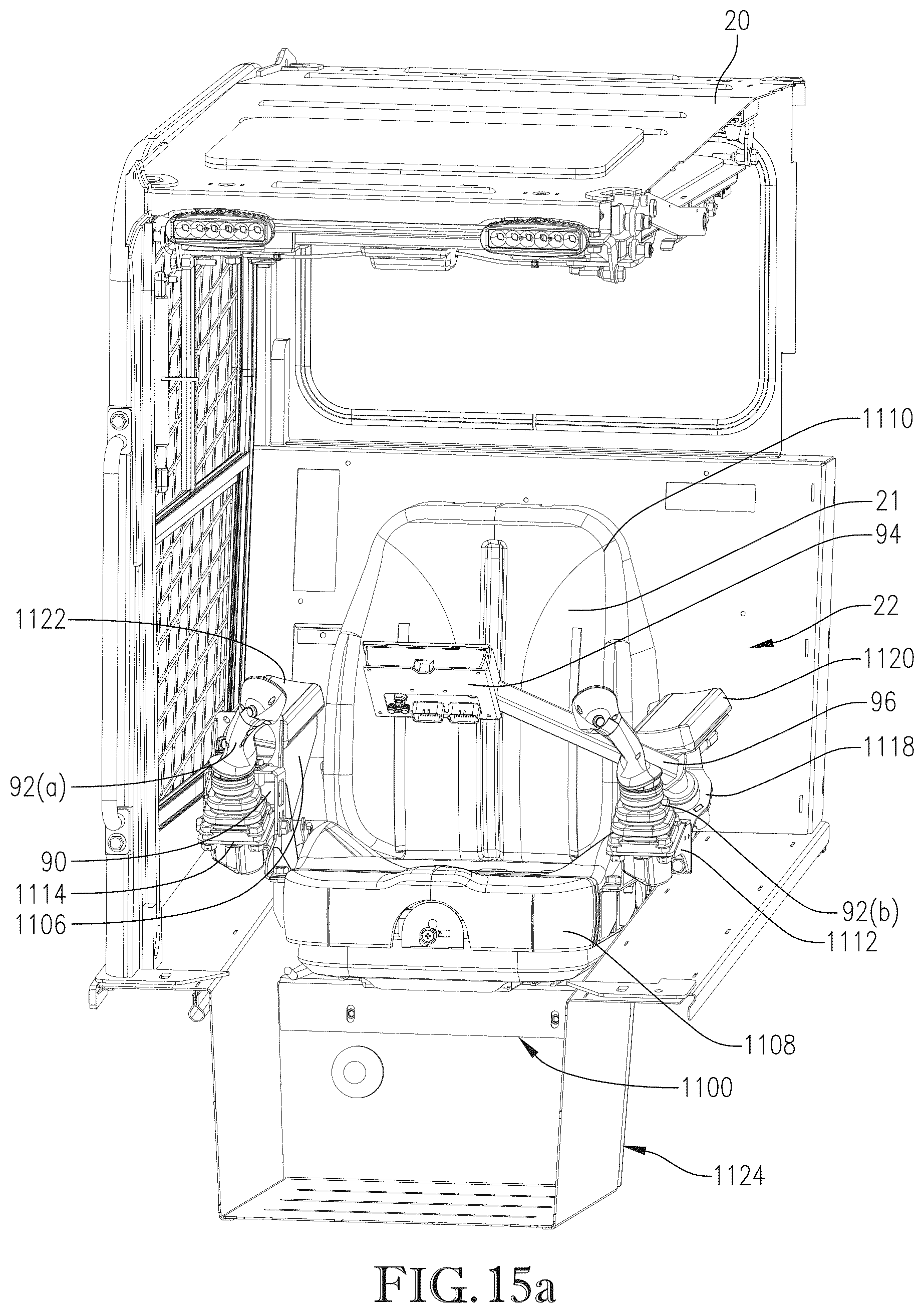Patent US12365401 Figure 16 – Controls for a work machine