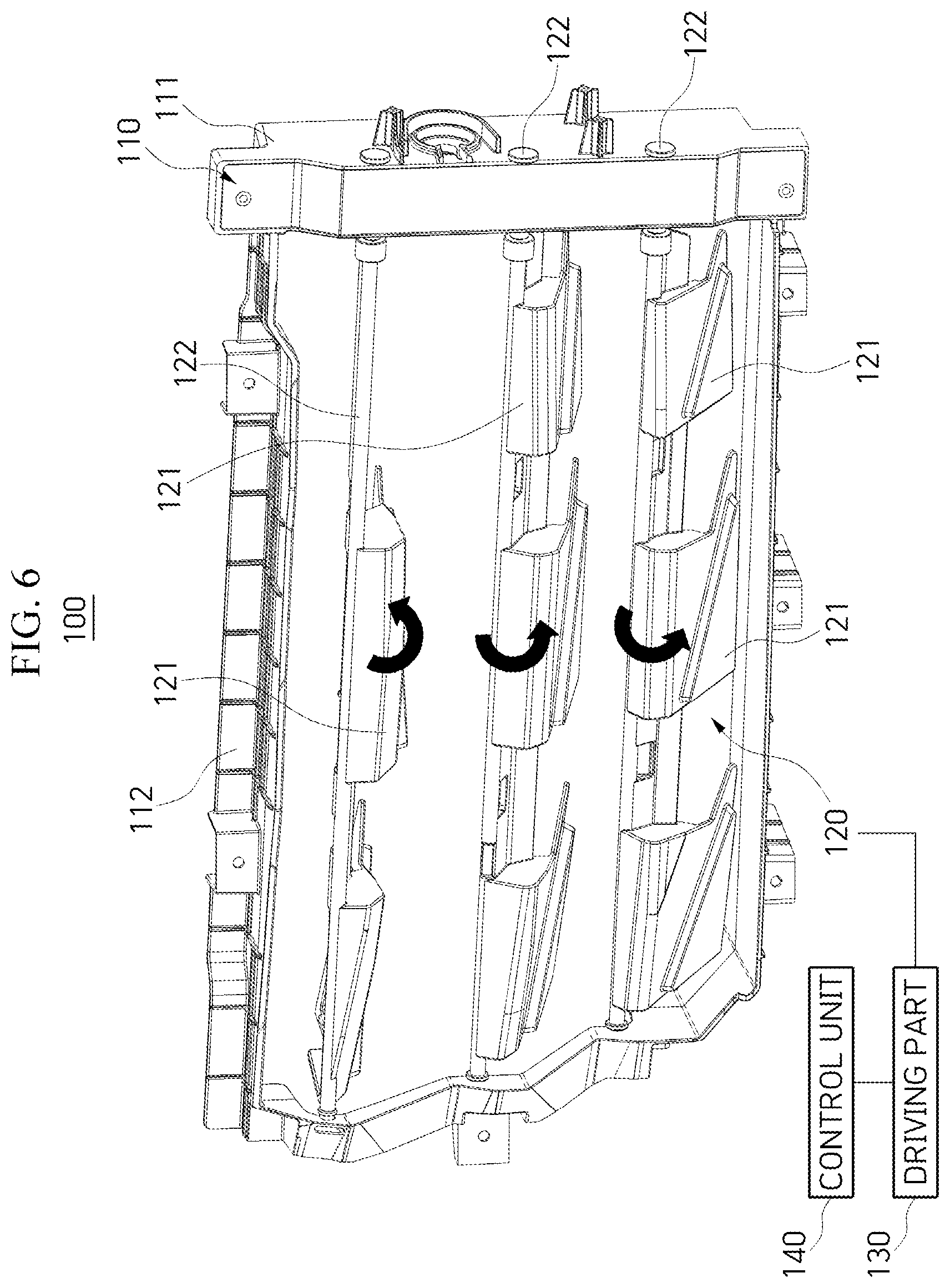 Patent US12365404 Figure 6 – Active air flap of vehicle
