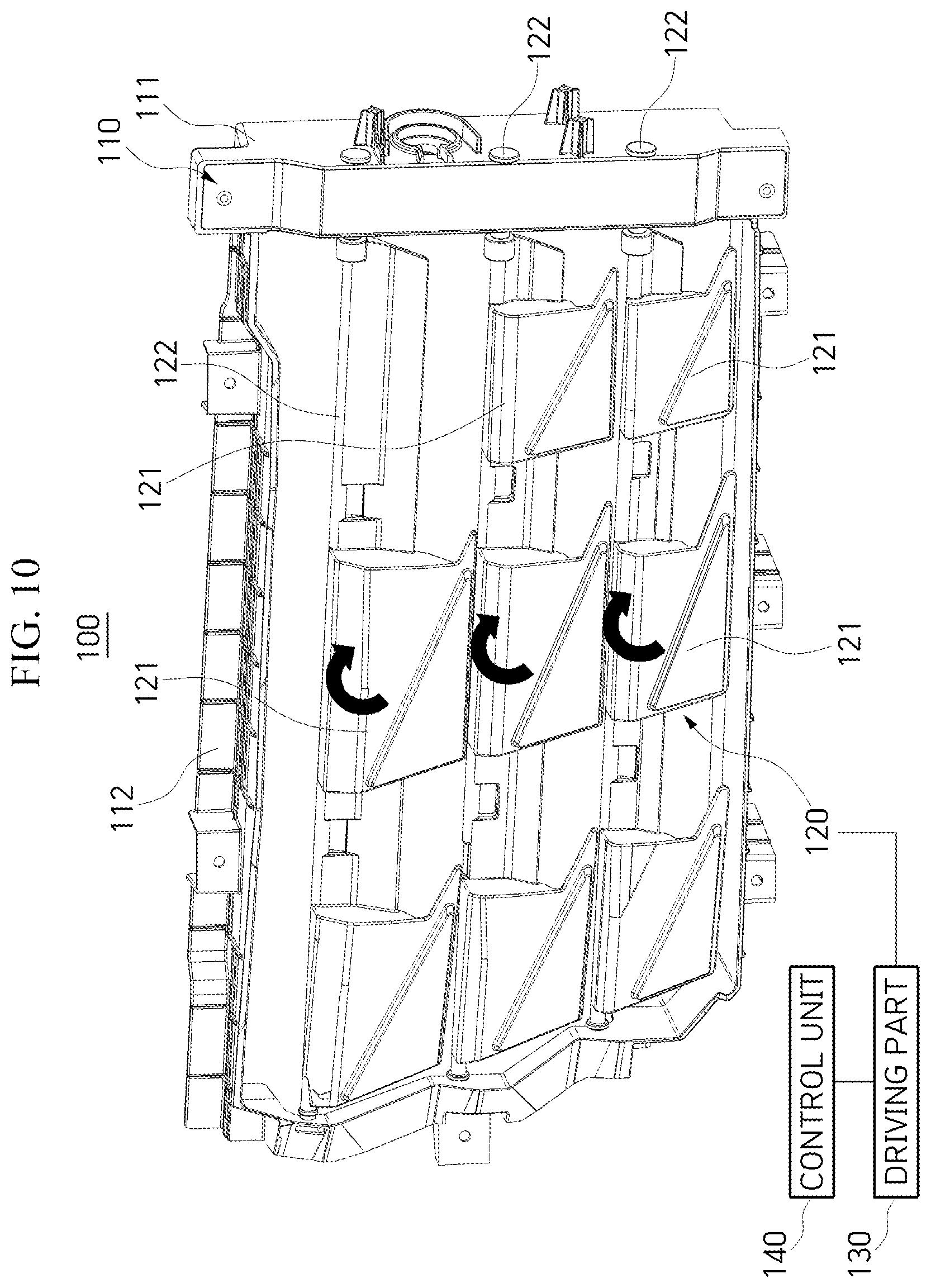 Patent US12365404 Figure 10 – Active air flap of vehicle