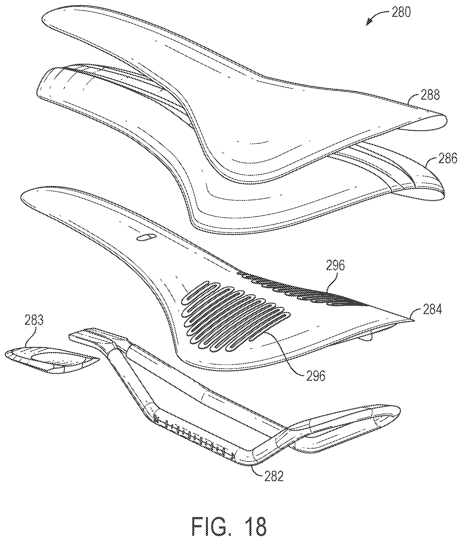 Patent US12365410 Figure 10 – Moldable bicycle saddles, external saddle heaters, fitting procedures, and related technologies