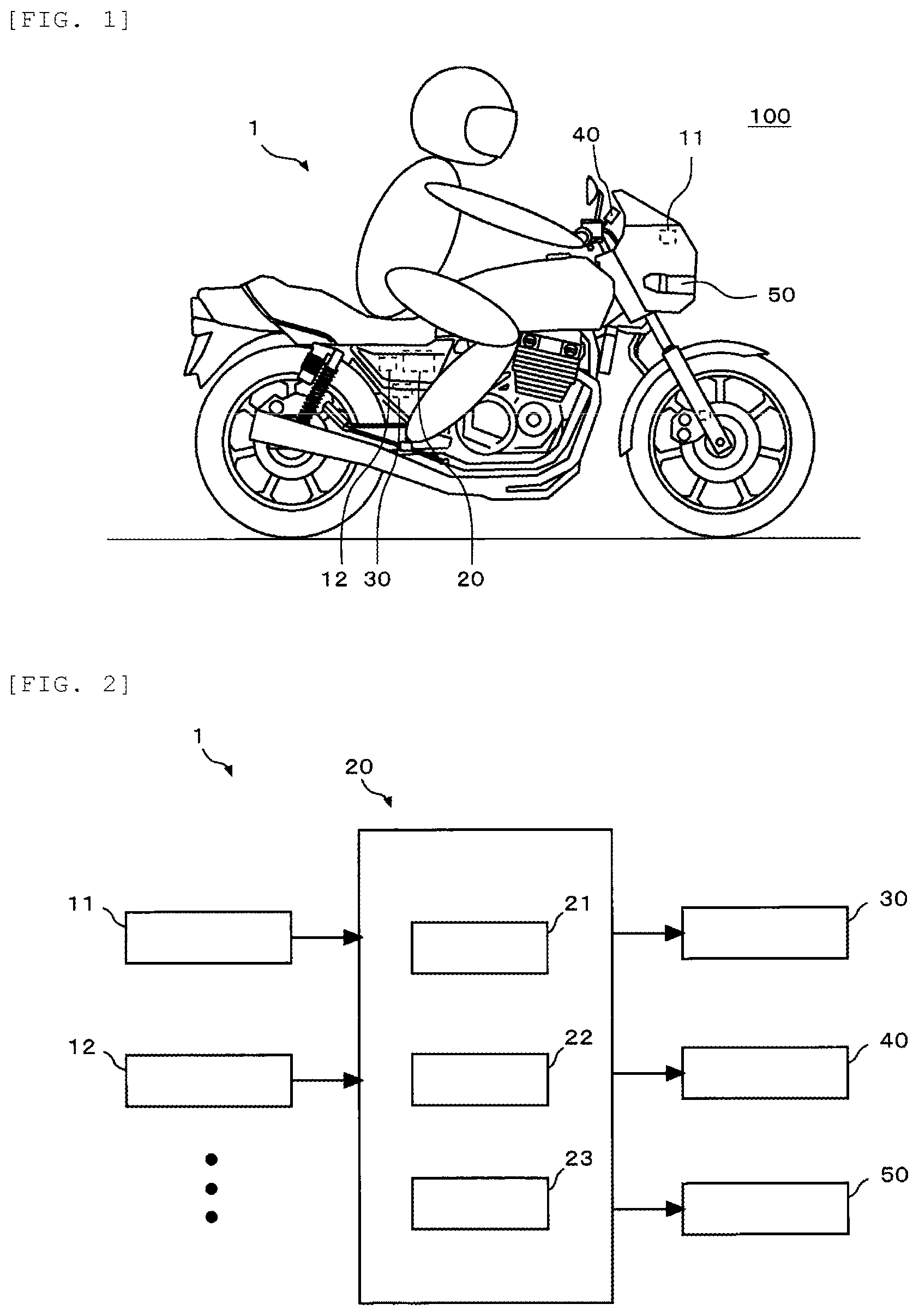 Patent US12365417 Figure 1 – Controller for straddle-type vehicle, rider-assistance system, and control method for straddle-type vehicle
