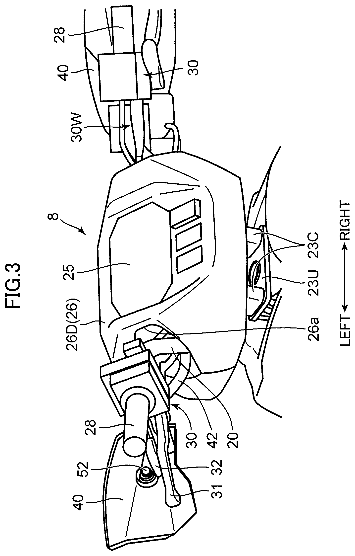 Patent US12365419 Figure 3 – Saddle-type vehicle