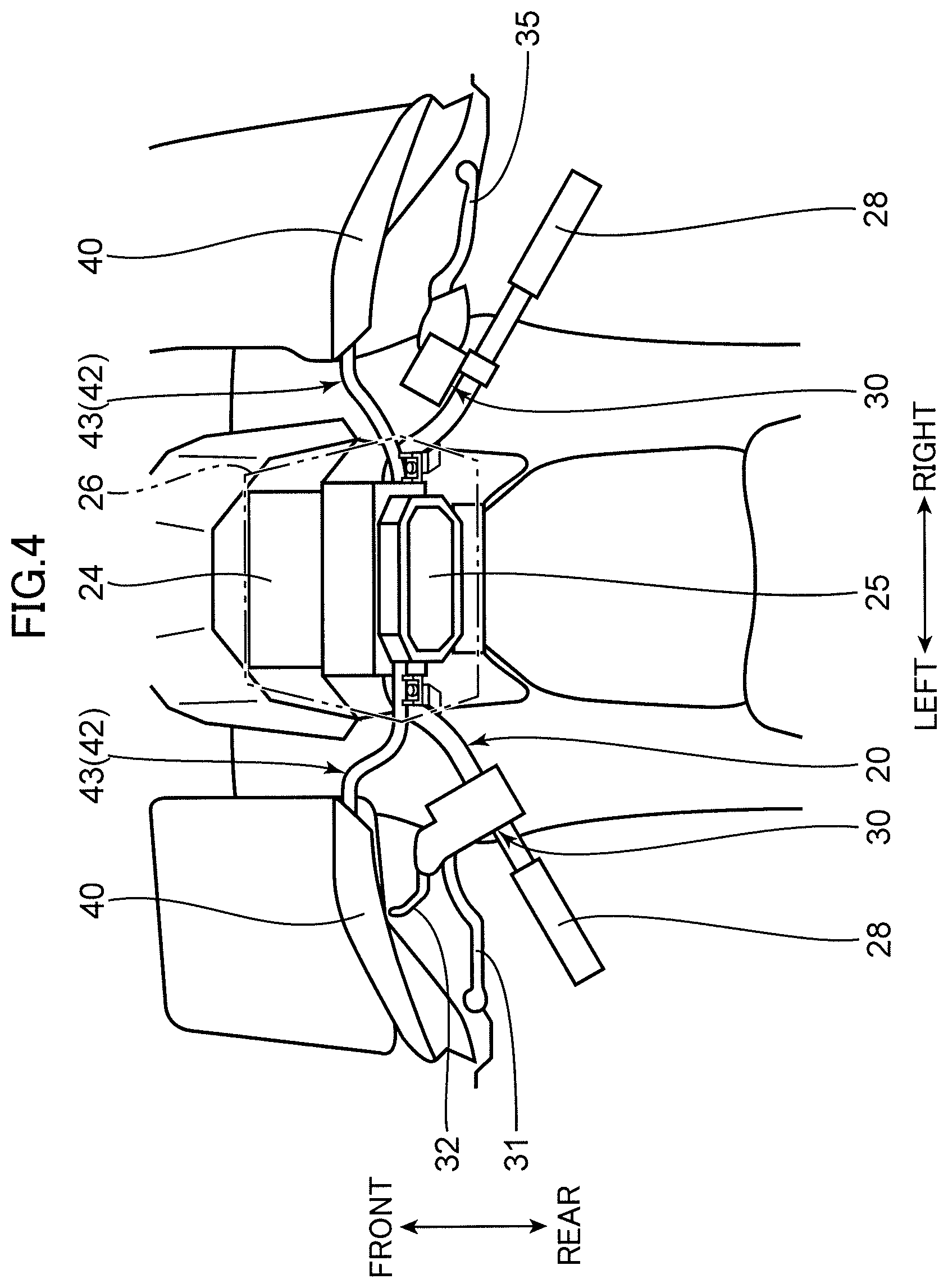 Patent US12365419 Figure 4 – Saddle-type vehicle