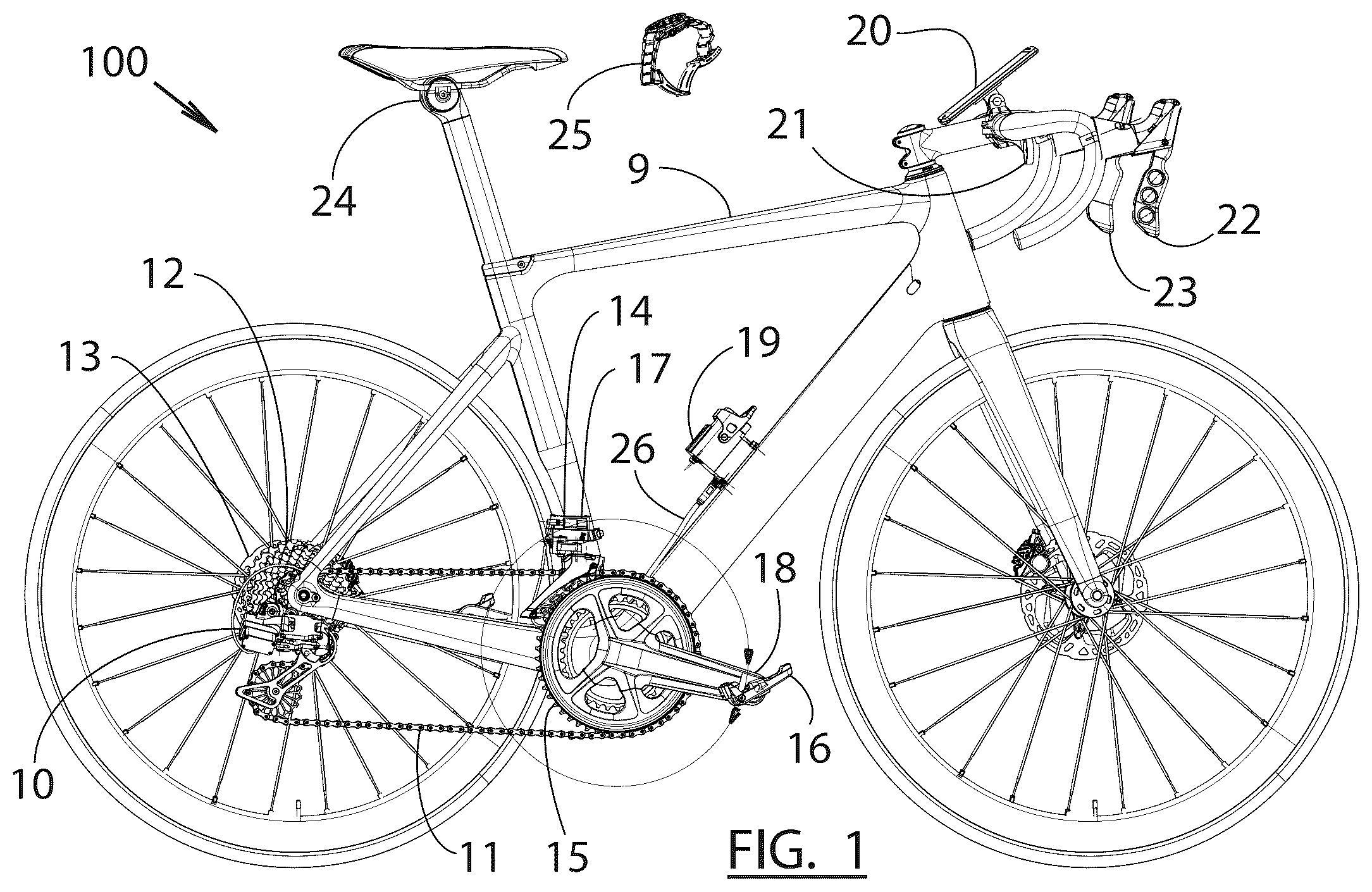 Patent US12365421 Figure 1 – Electrical derailleur brake shifter