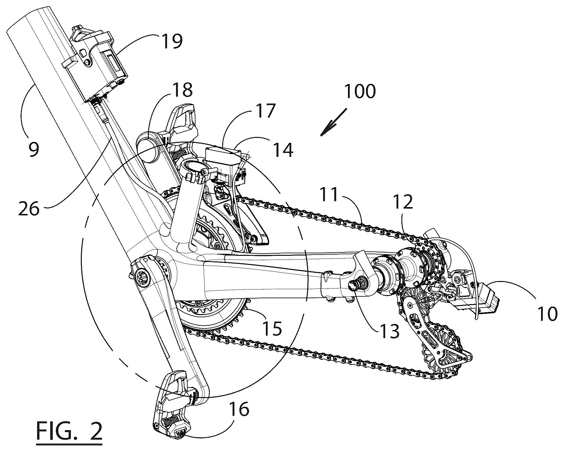Patent US12365421 Figure 2 – Electrical derailleur brake shifter